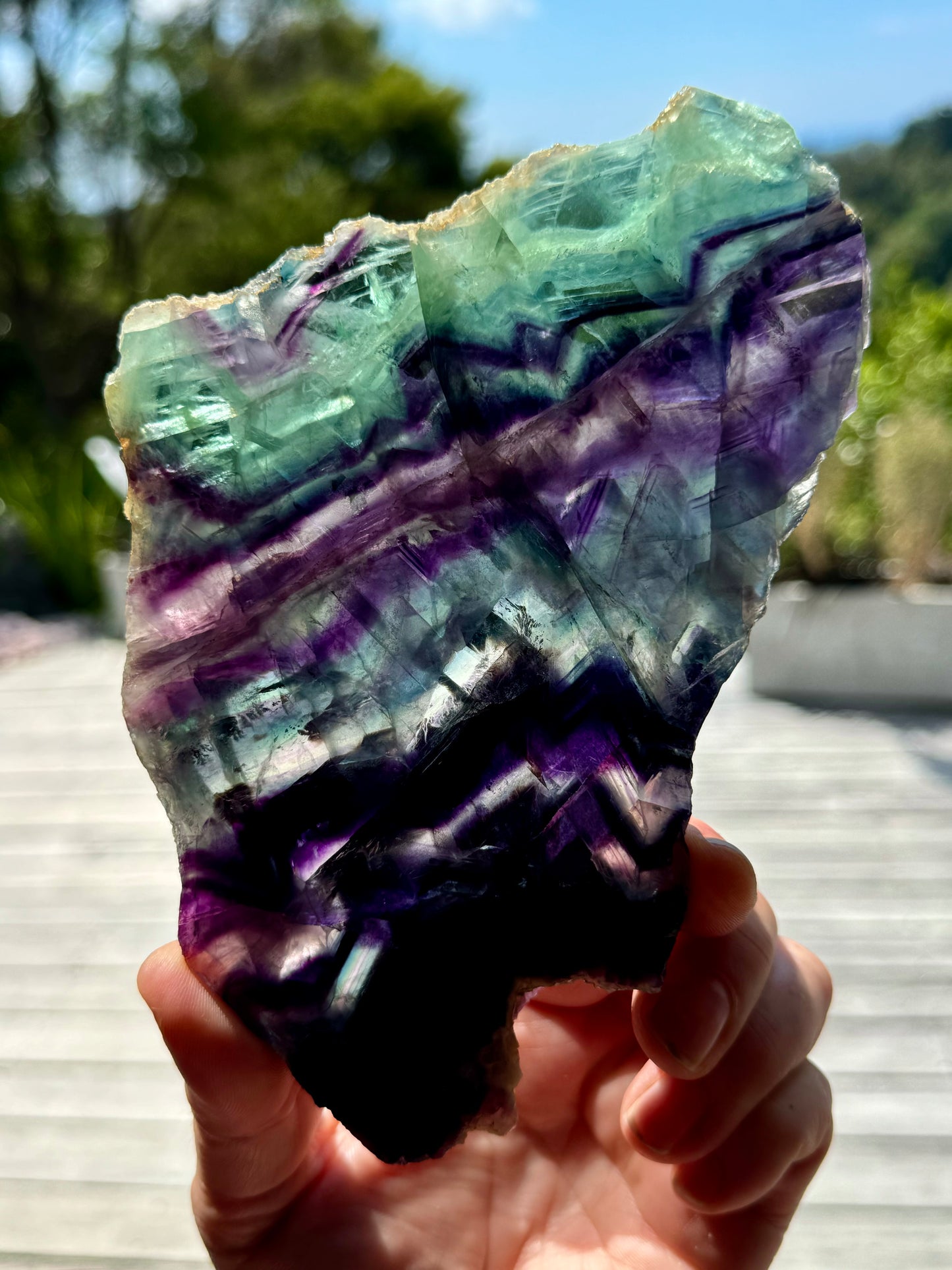 Rainbow Fluorite slice