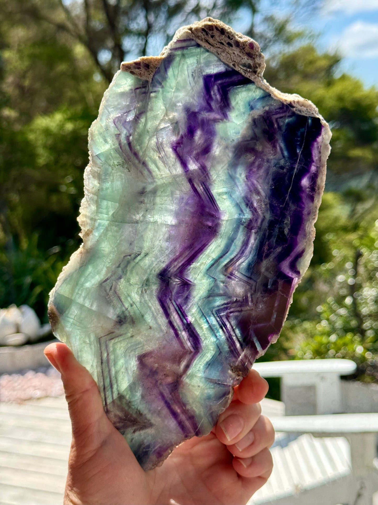 Rainbow Fluorite slice