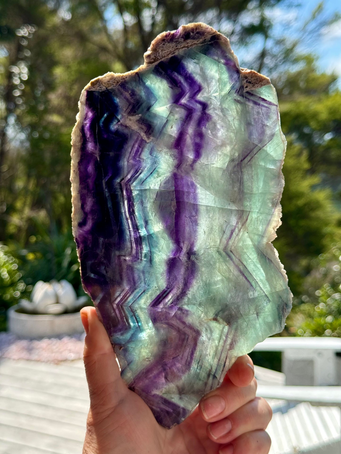 Rainbow Fluorite slice