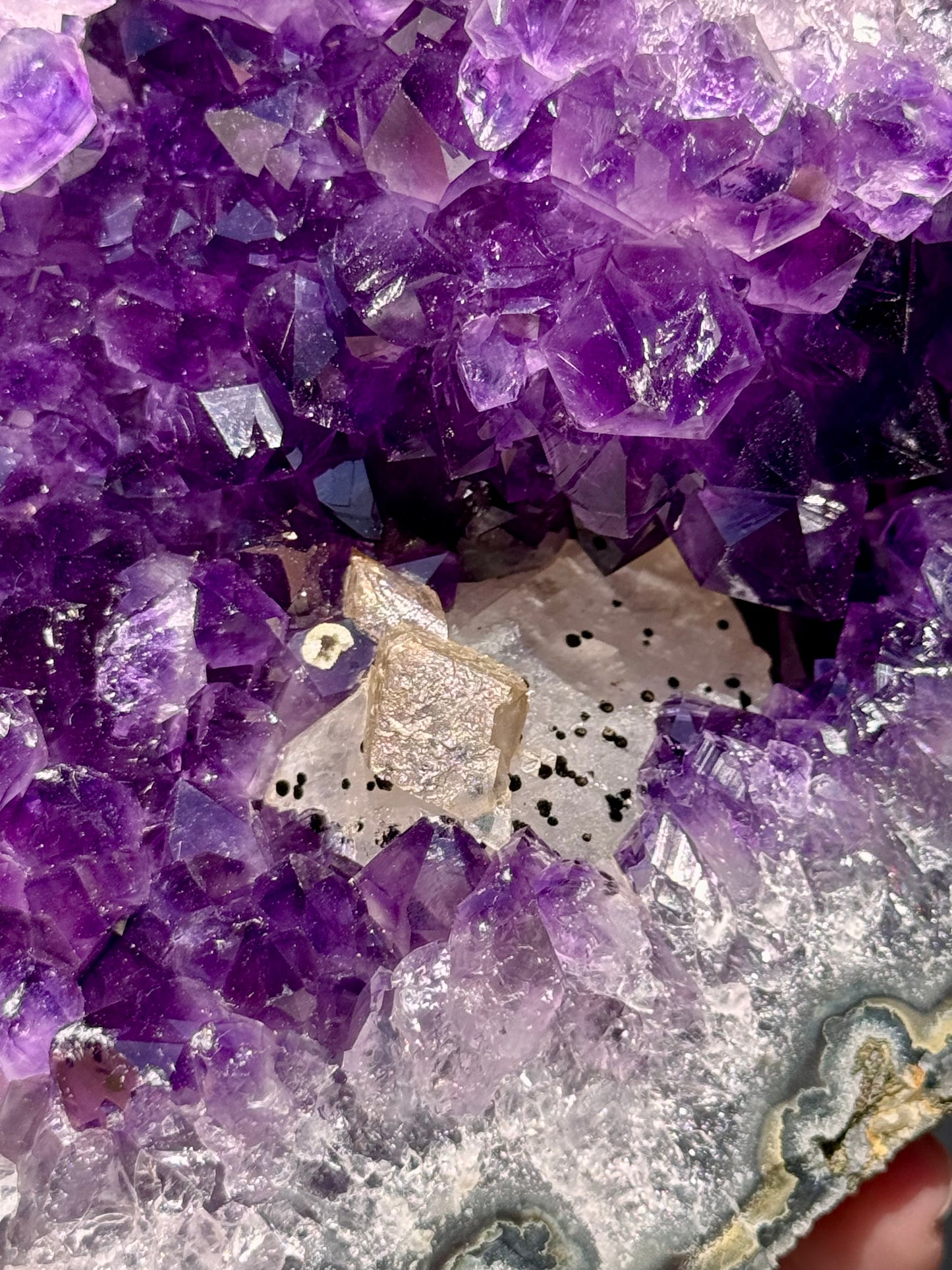 Uruguayan Amethyst Geode with Calcite Formation