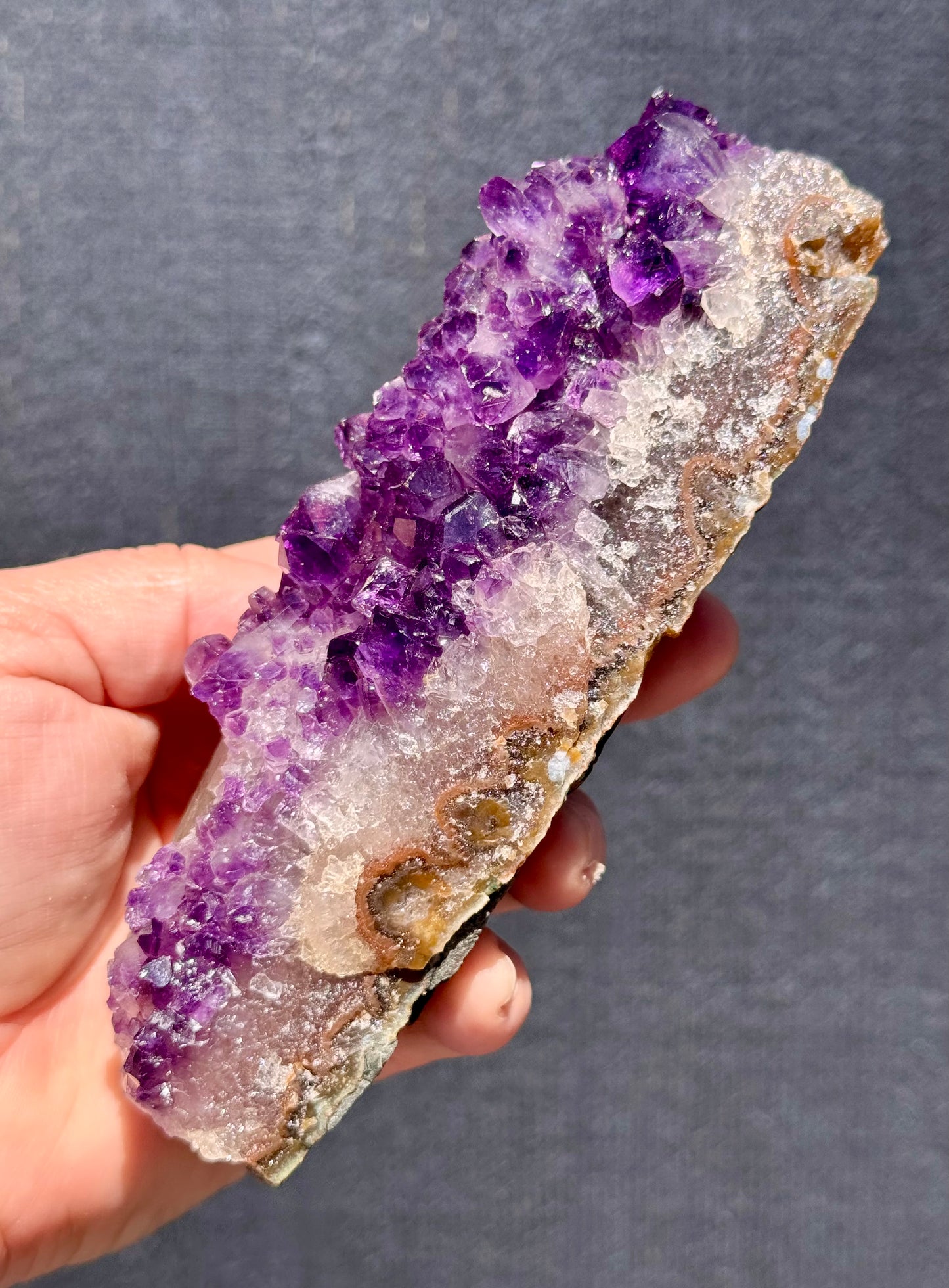 Uruguayan Amethyst with Calcite Formation