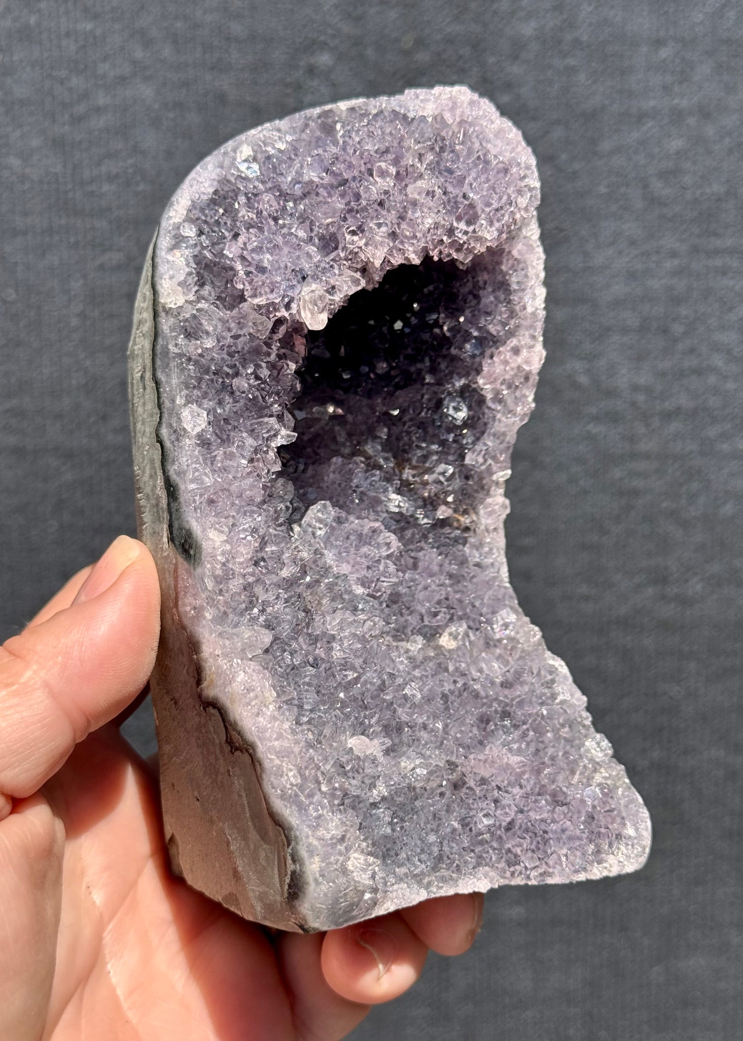 Lilac Amethyst Cluster Cut base with Stalactites 8