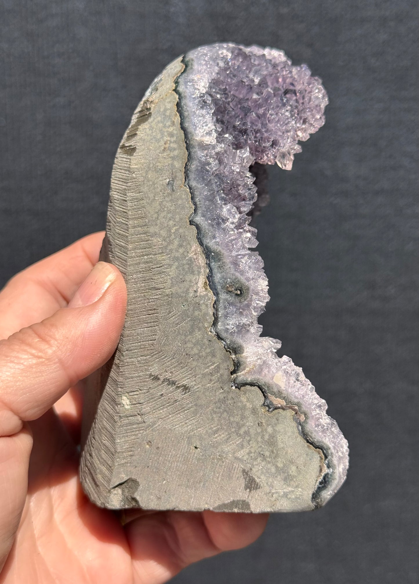 Lilac Amethyst Cluster Cut base with Stalactites 8