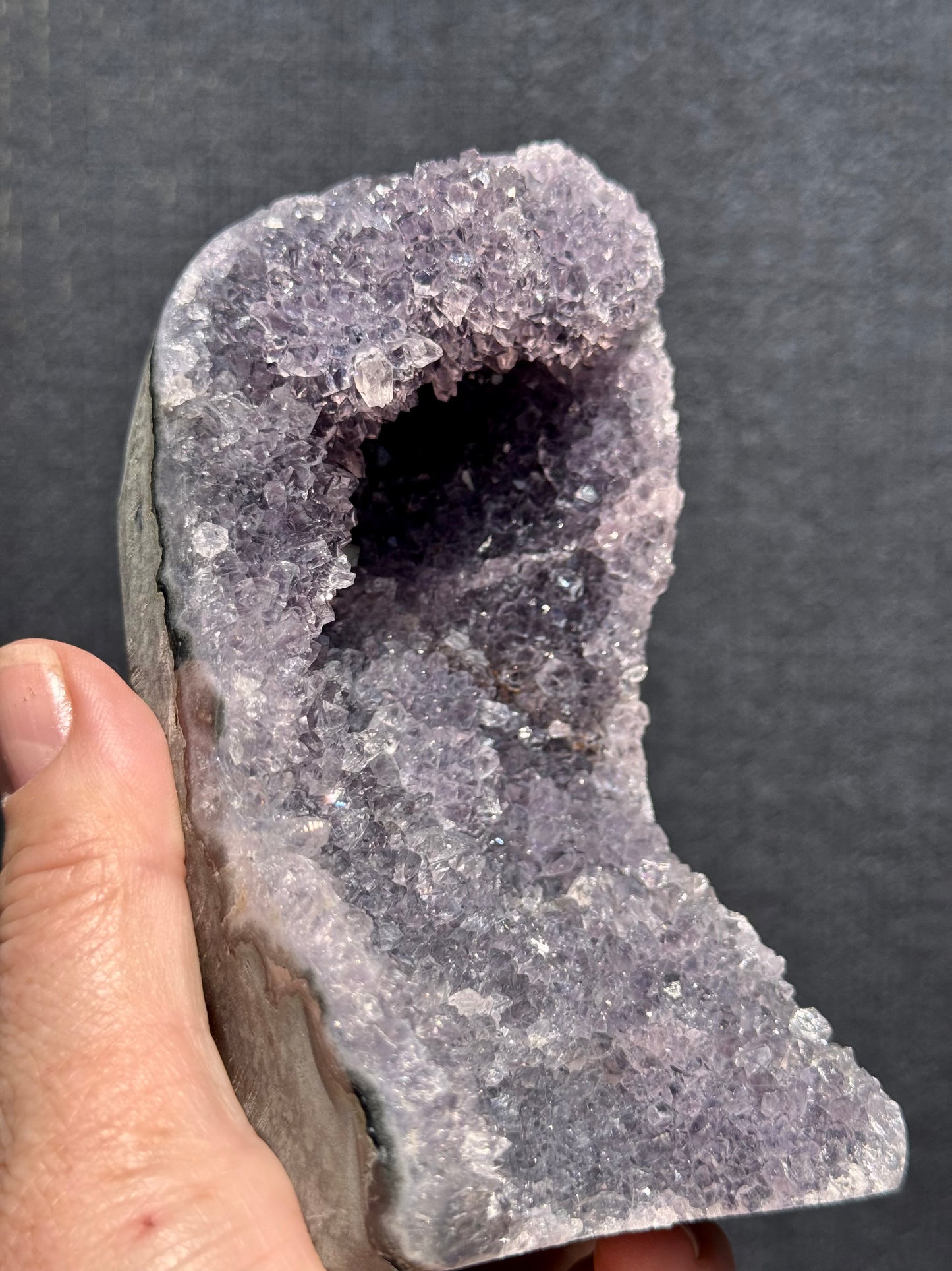 Lilac Amethyst Cluster Cut base with Stalactites 8
