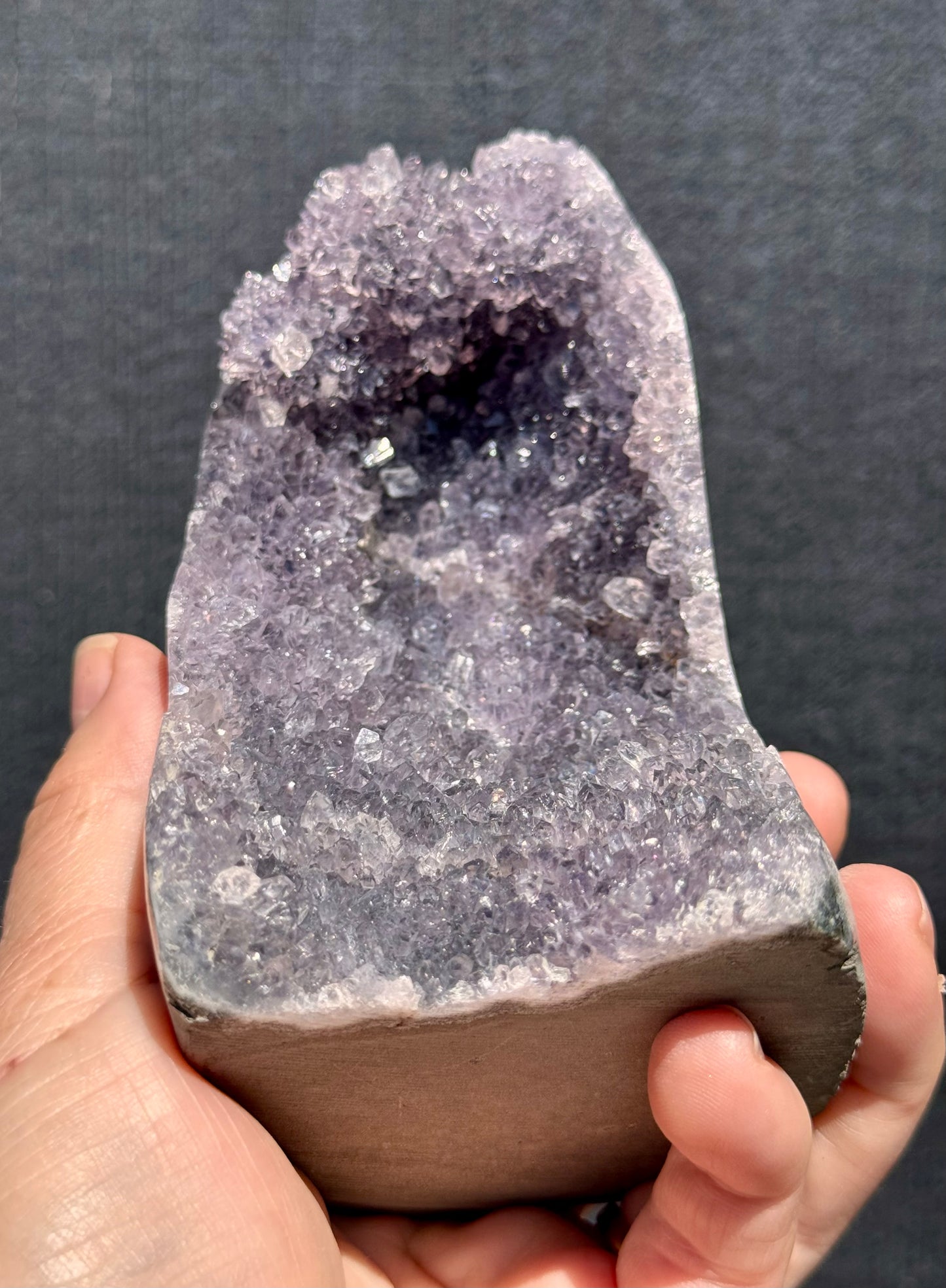 Lilac Amethyst Cluster Cut base with Stalactites 8