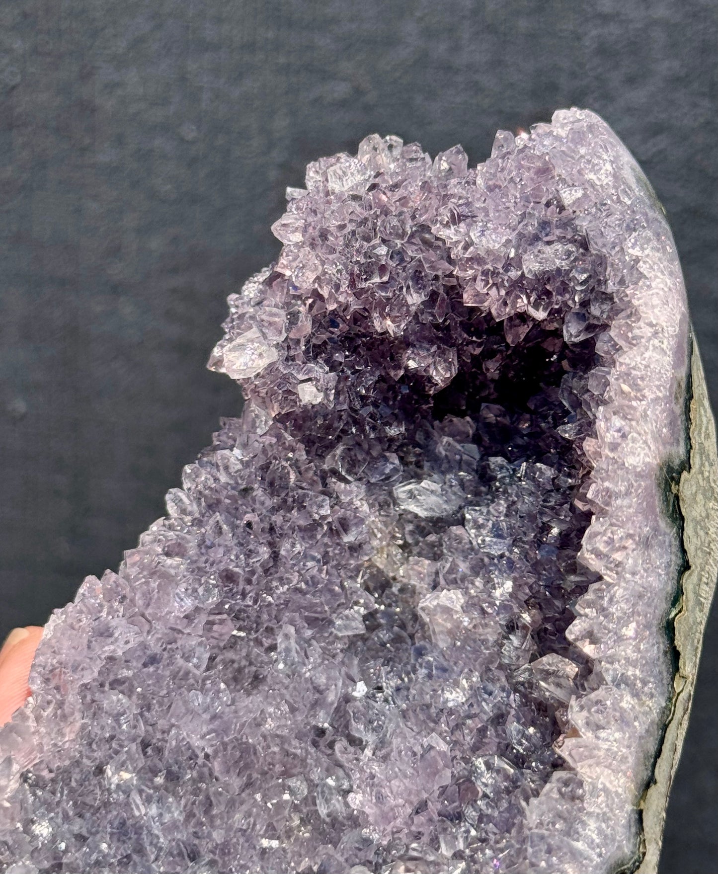 Lilac Amethyst Cluster Cut base with Stalactites 8