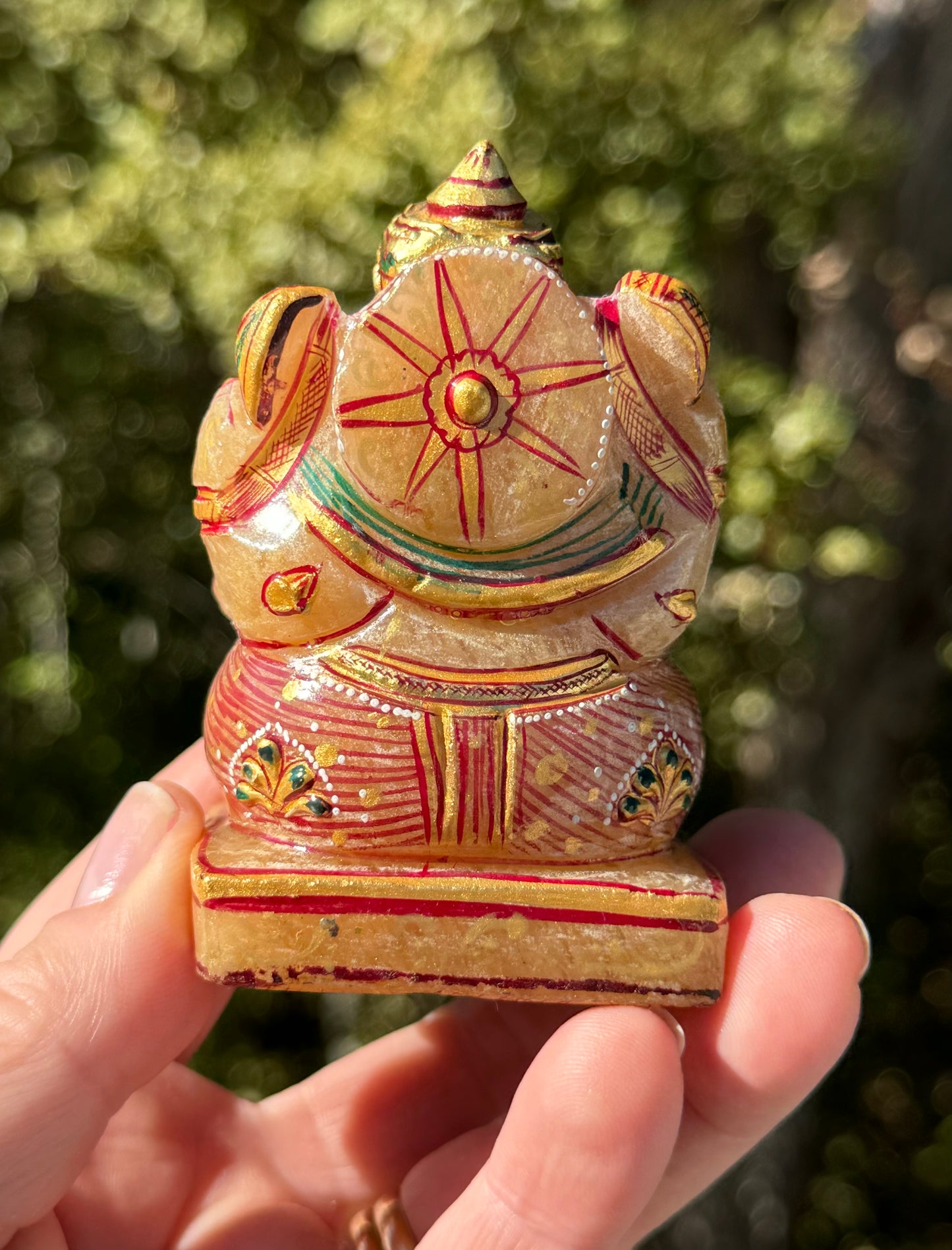 Ganesha, hand painted Orange Aventurine