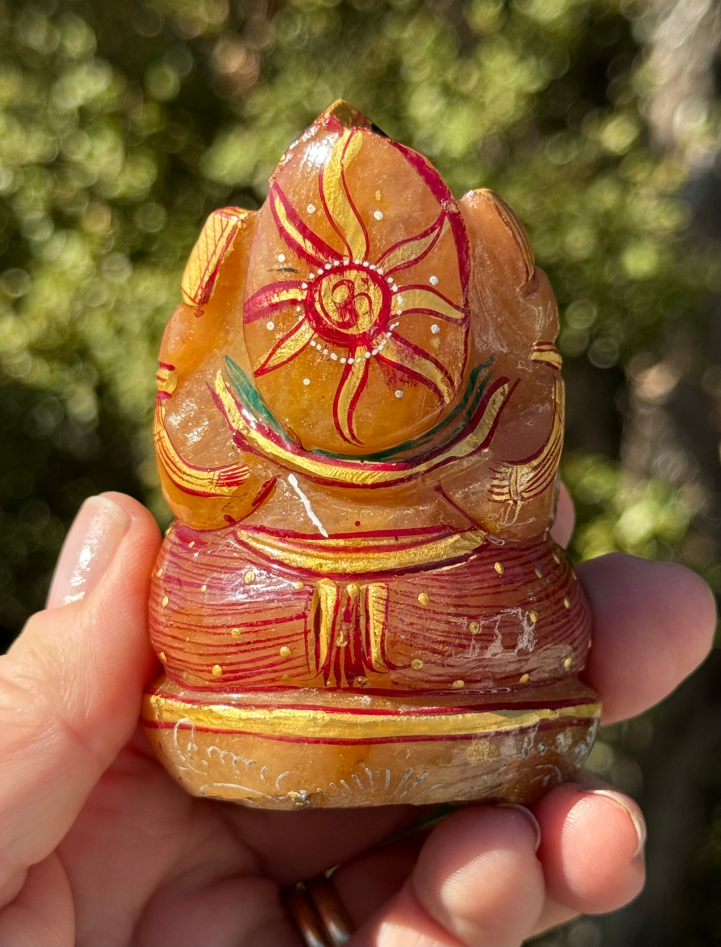 Ganesha, hand painted Orange Aventurine