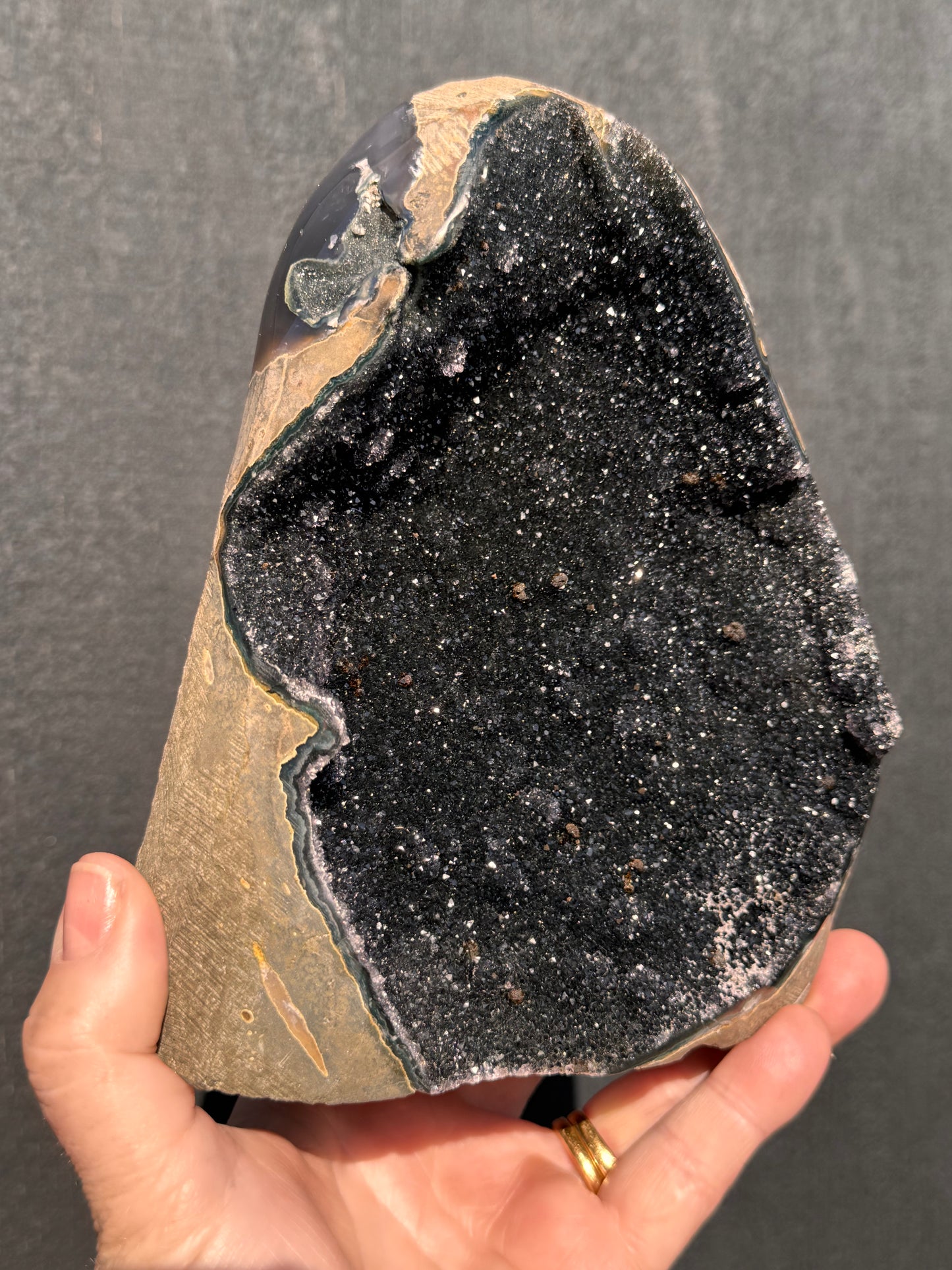 Black Amethyst cut base Cave 10