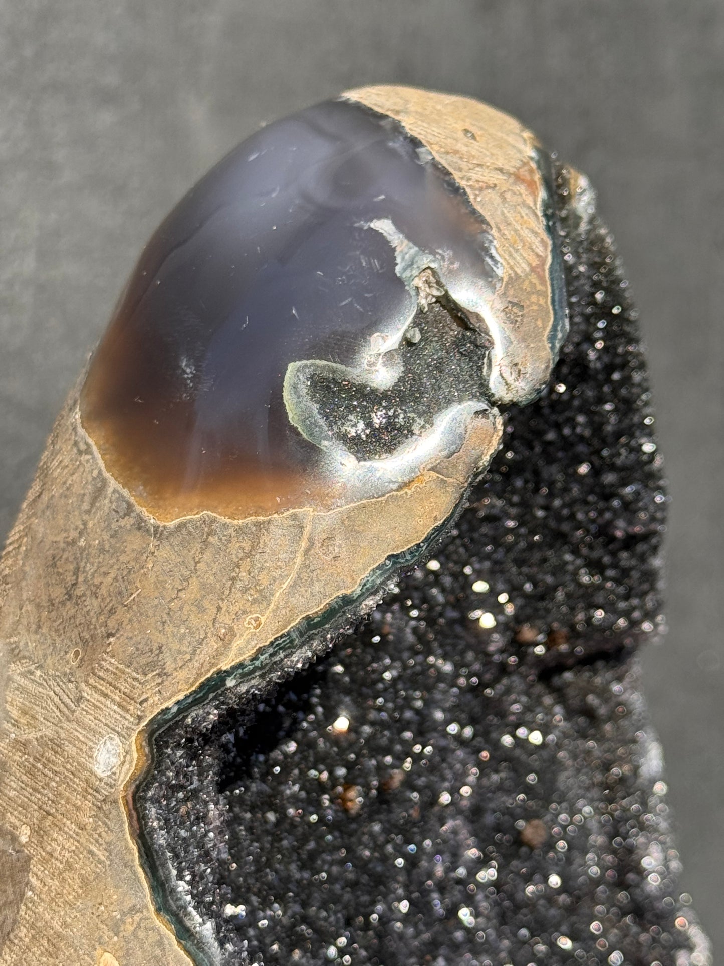 Black Amethyst cut base Cave 10