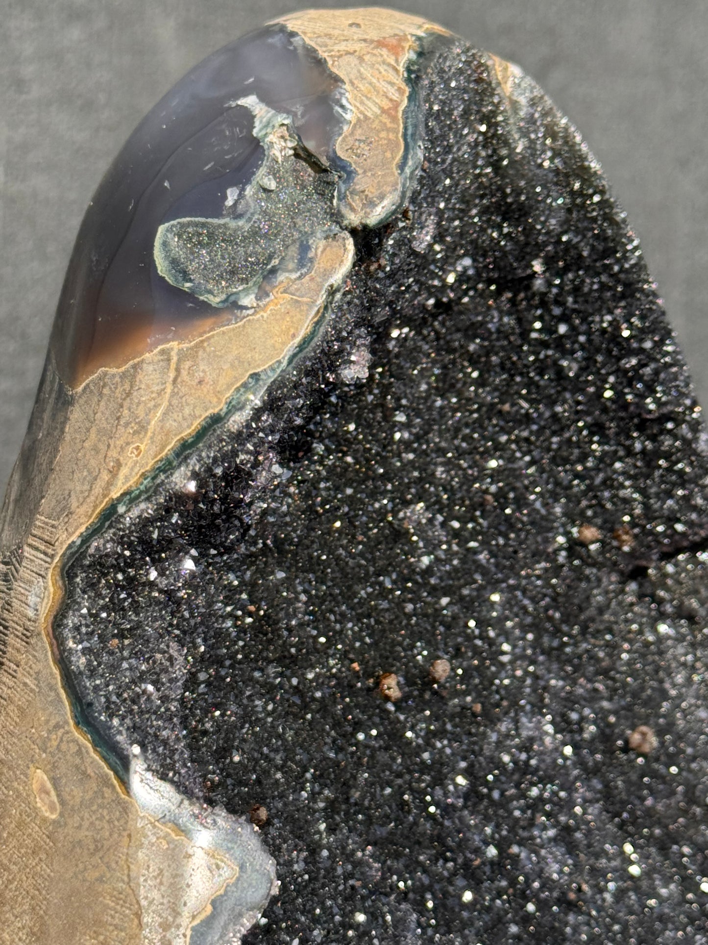 Black Amethyst cut base Cave 10