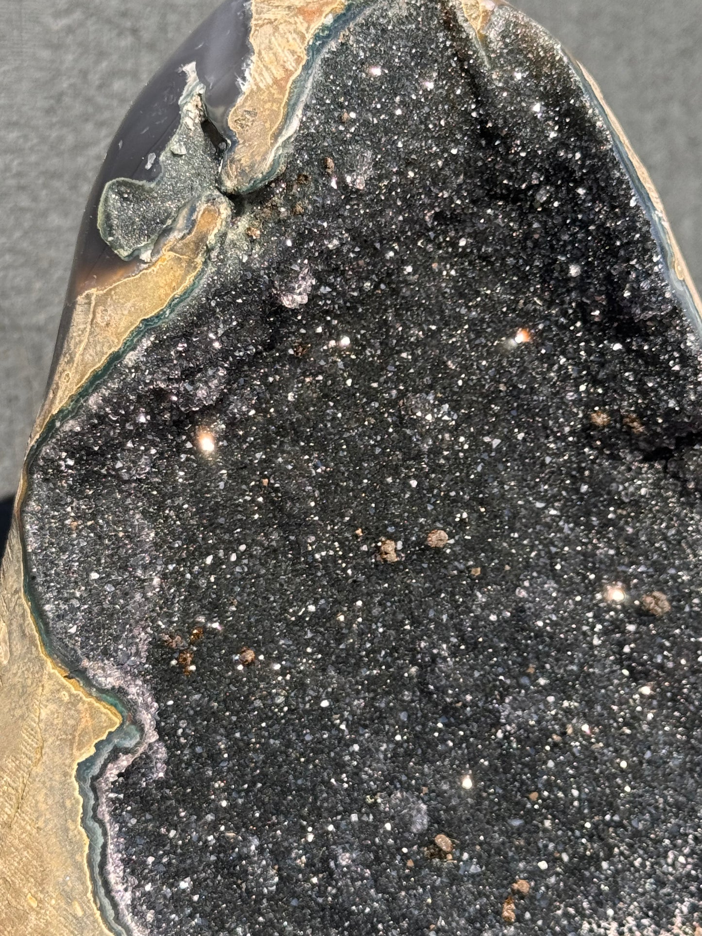Black Amethyst cut base Cave 10