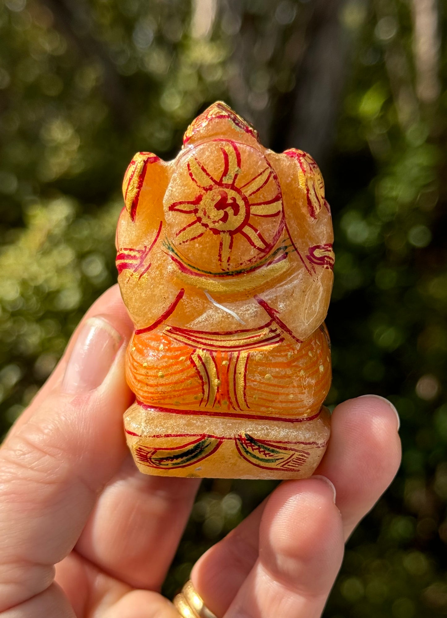 Ganesha, hand painted Orange Aventurine