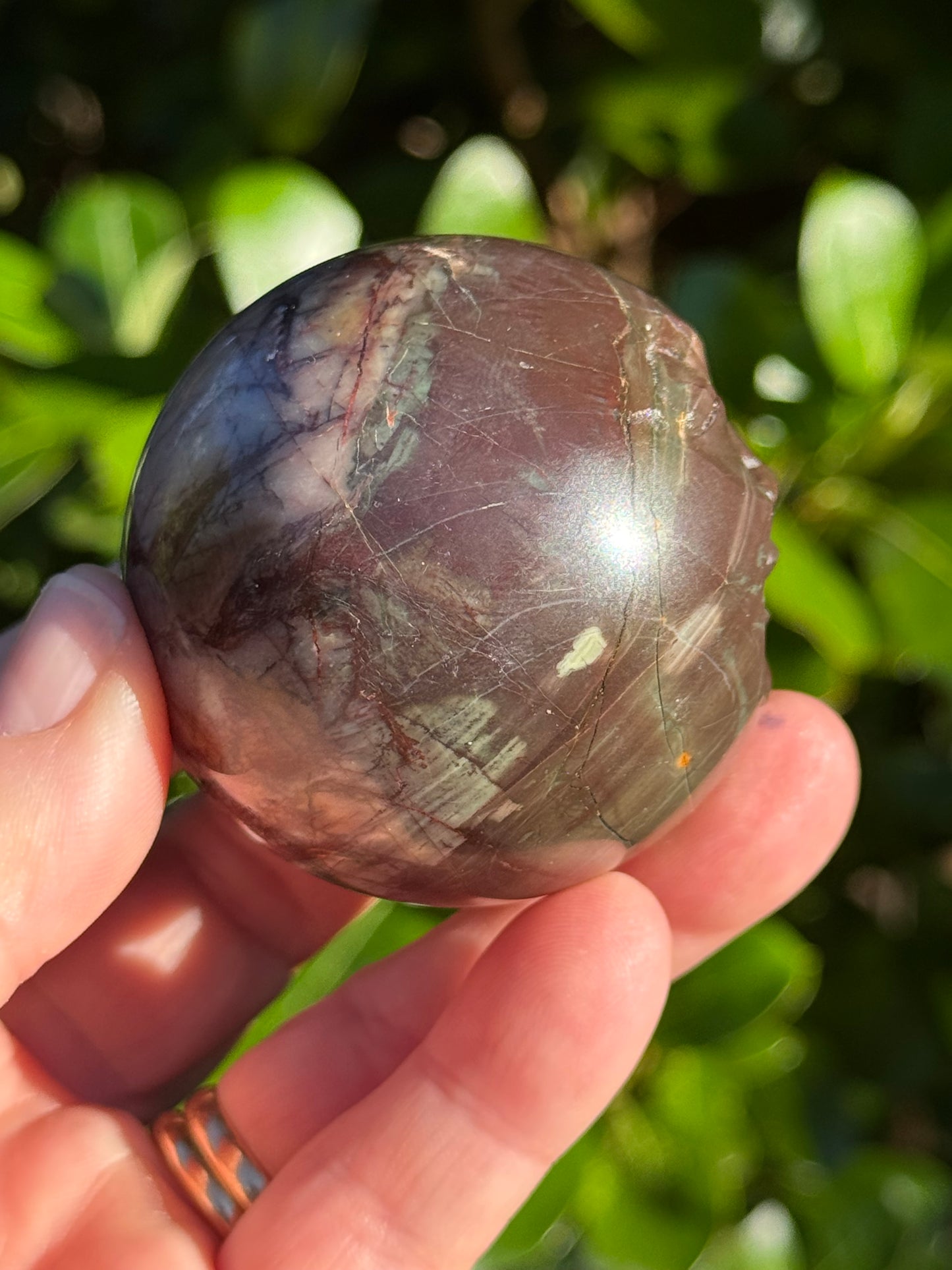 Cherry Creek Jasper Sphere, Happy Face