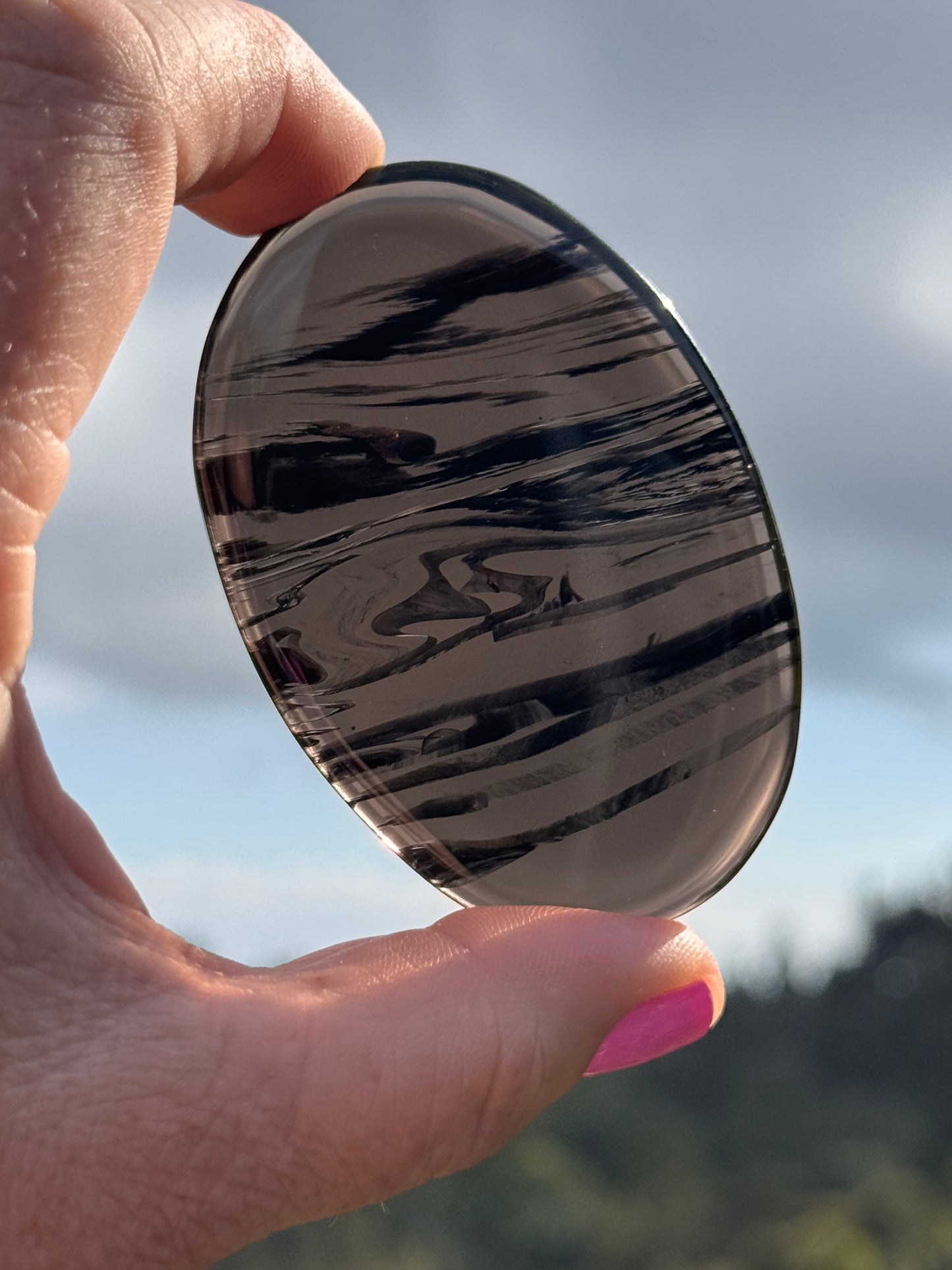 Midnight Lace Obsidian Palm Stones 55g