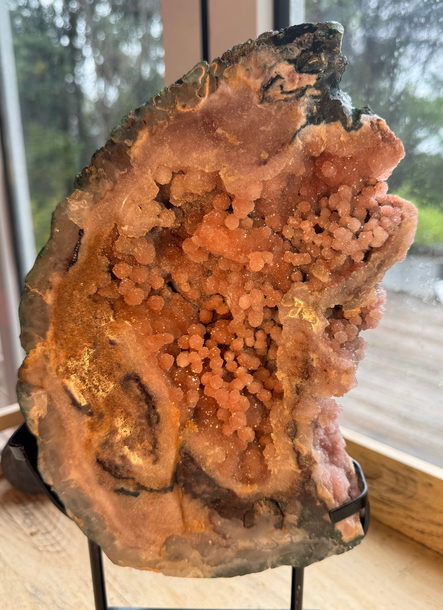Pink Amethyst, Rare Druze Botryoidal Slice