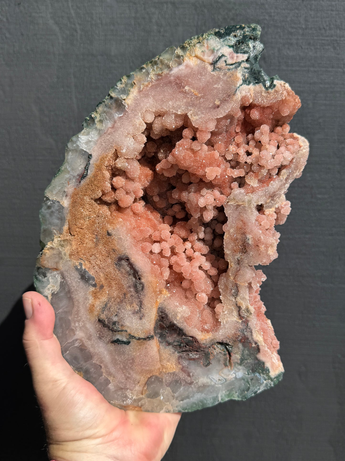 Pink Amethyst, Rare Druze Botryoidal Slice