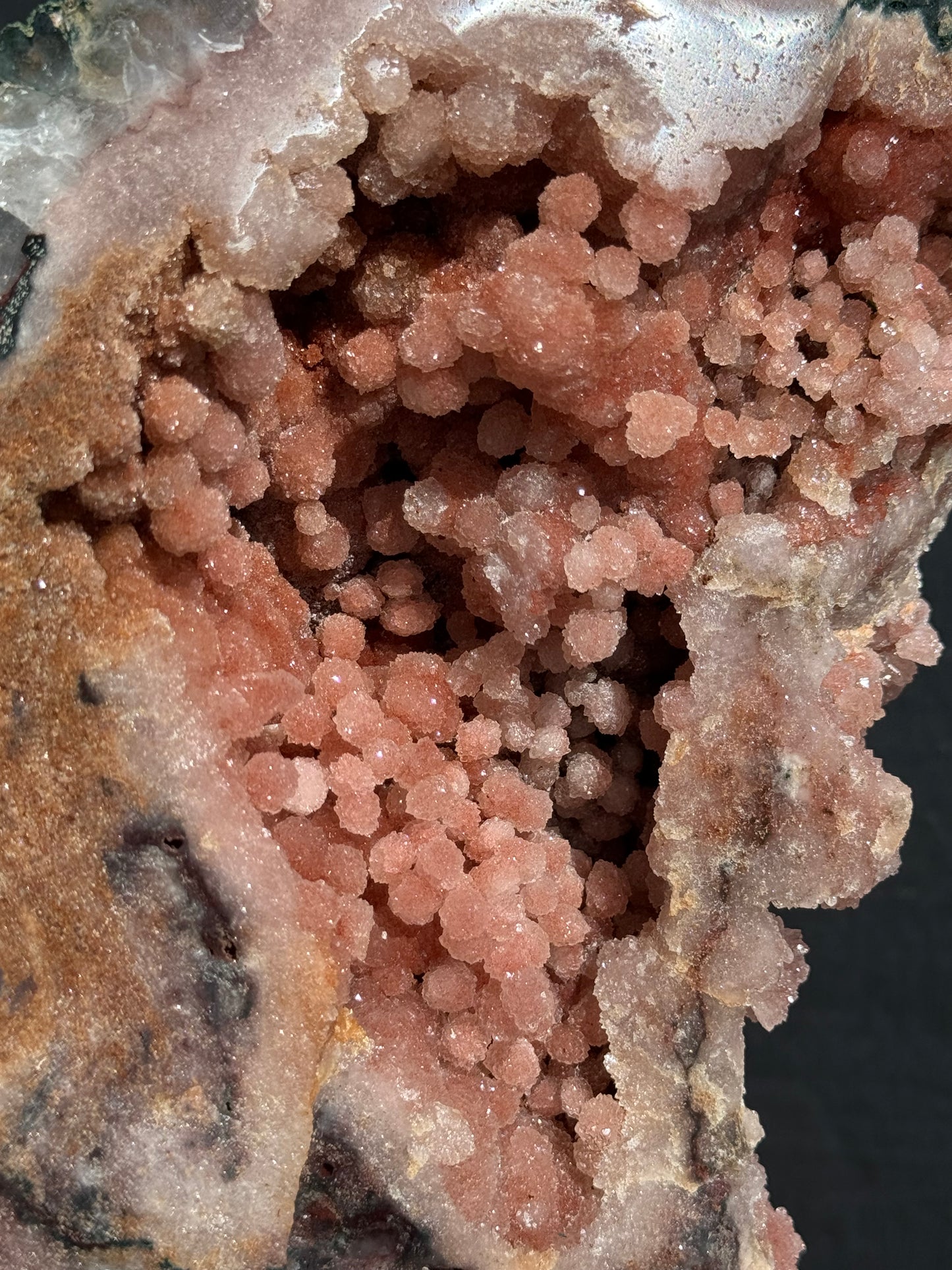 Pink Amethyst, Rare Druze Botryoidal Slice
