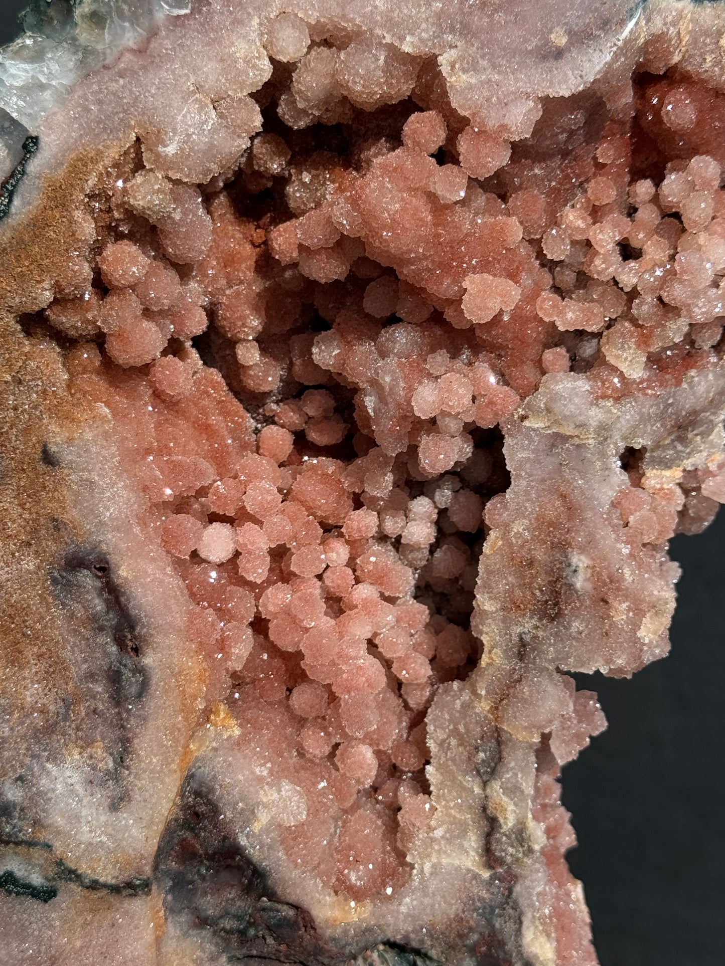 Pink Amethyst, Rare Druze Botryoidal Slice