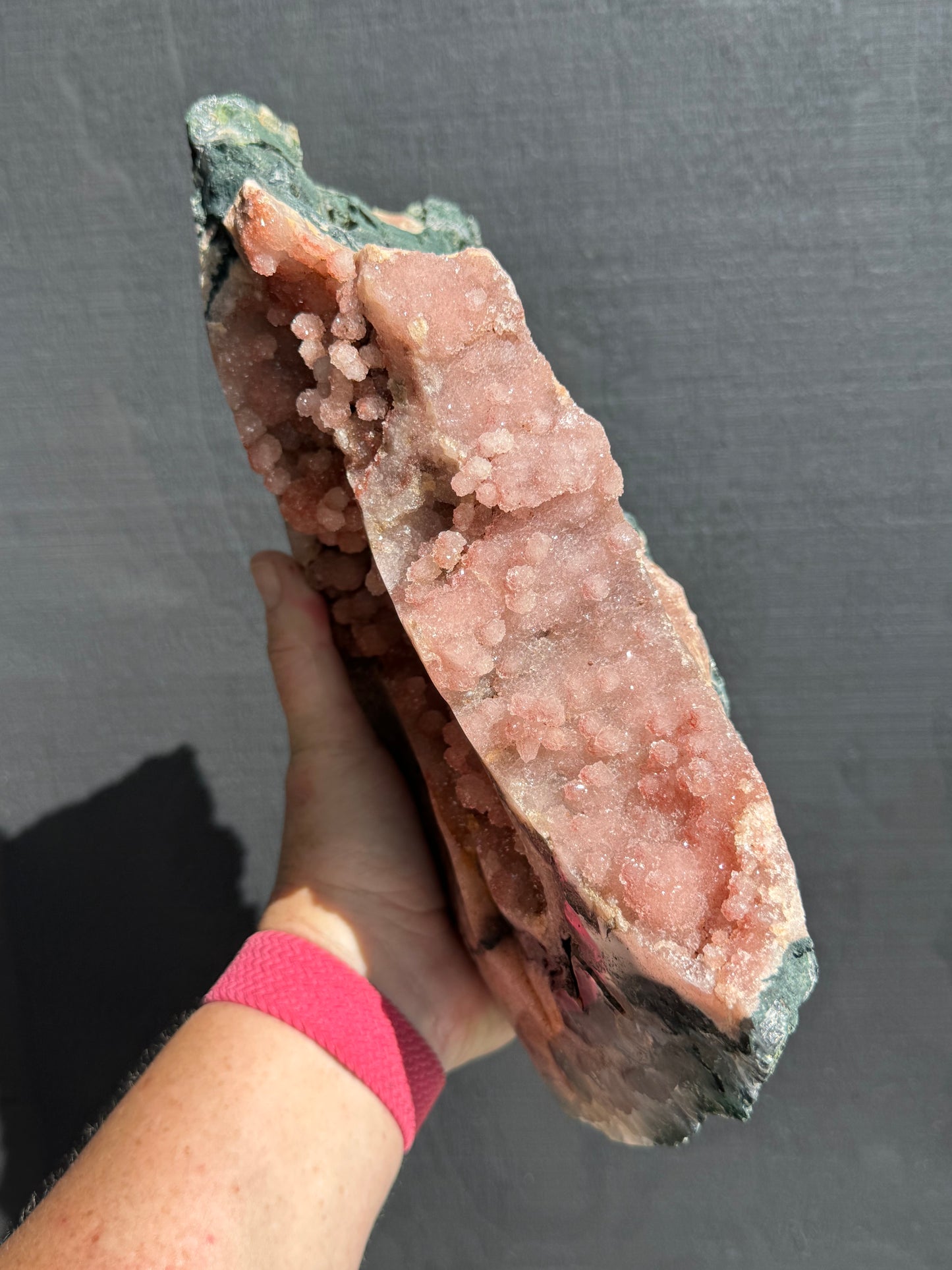 Pink Amethyst, Rare Druze Botryoidal Slice