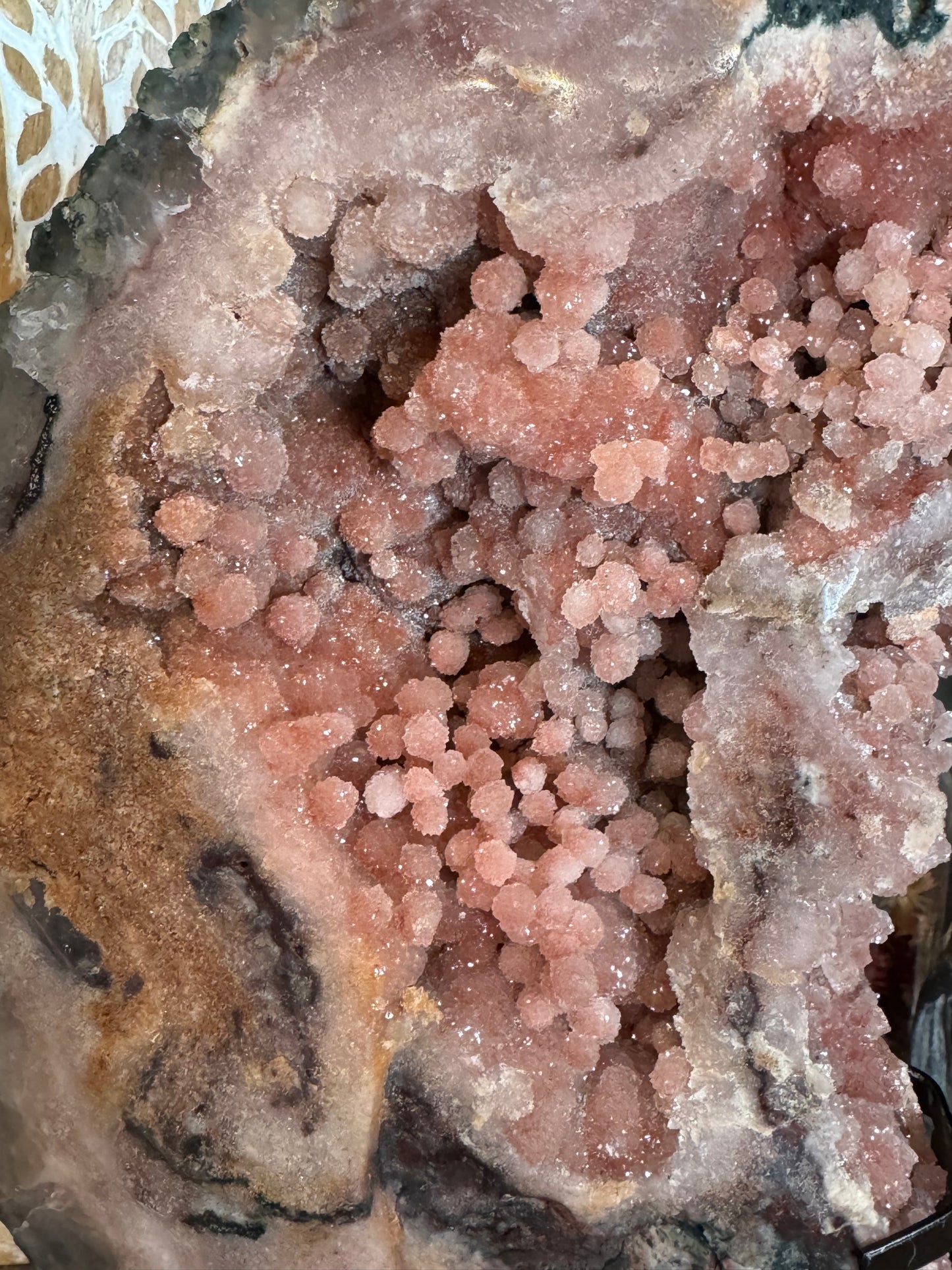 Pink Amethyst, Rare Druze Botryoidal Slice