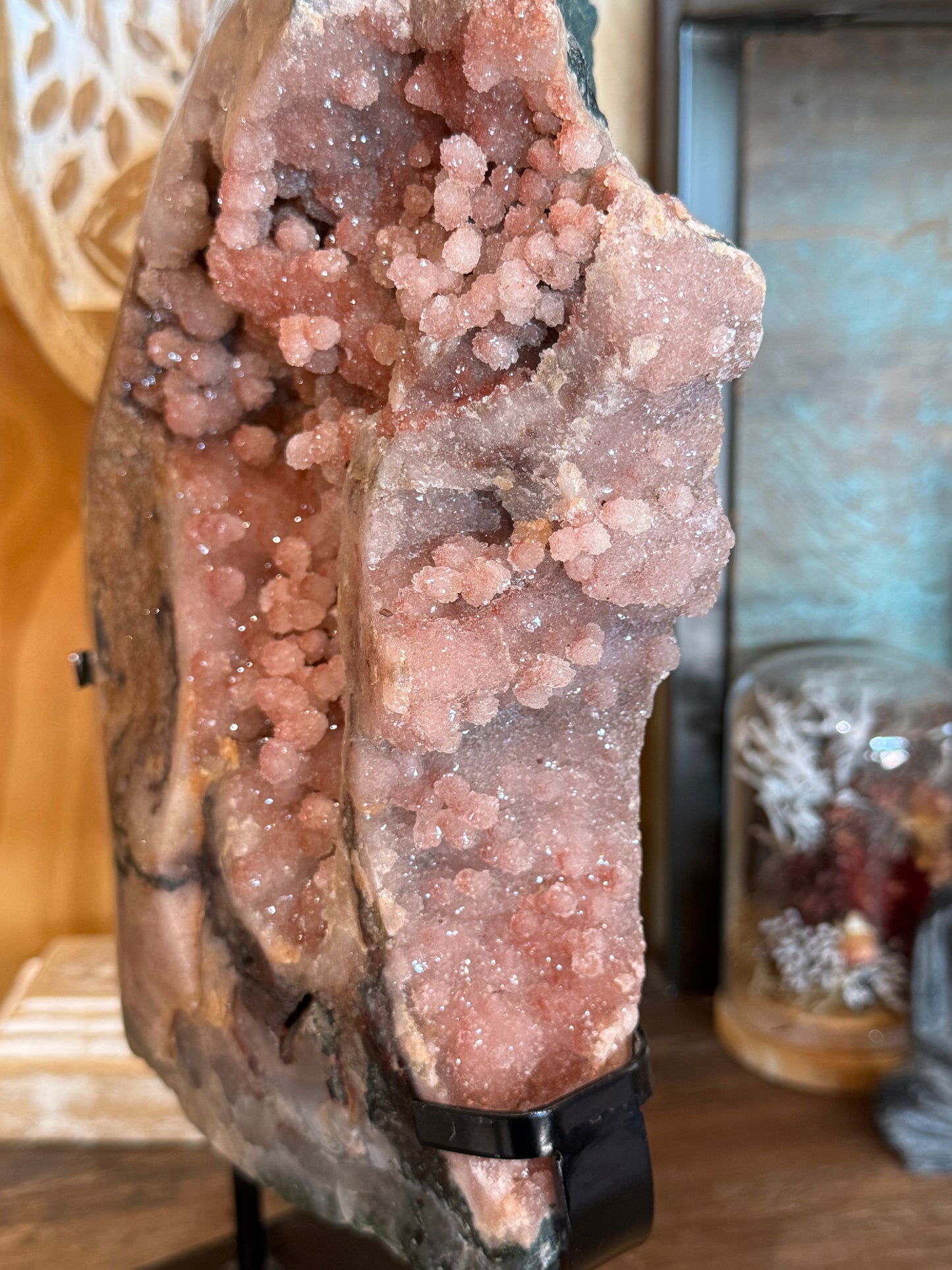 Pink Amethyst, Rare Druze Botryoidal Slice