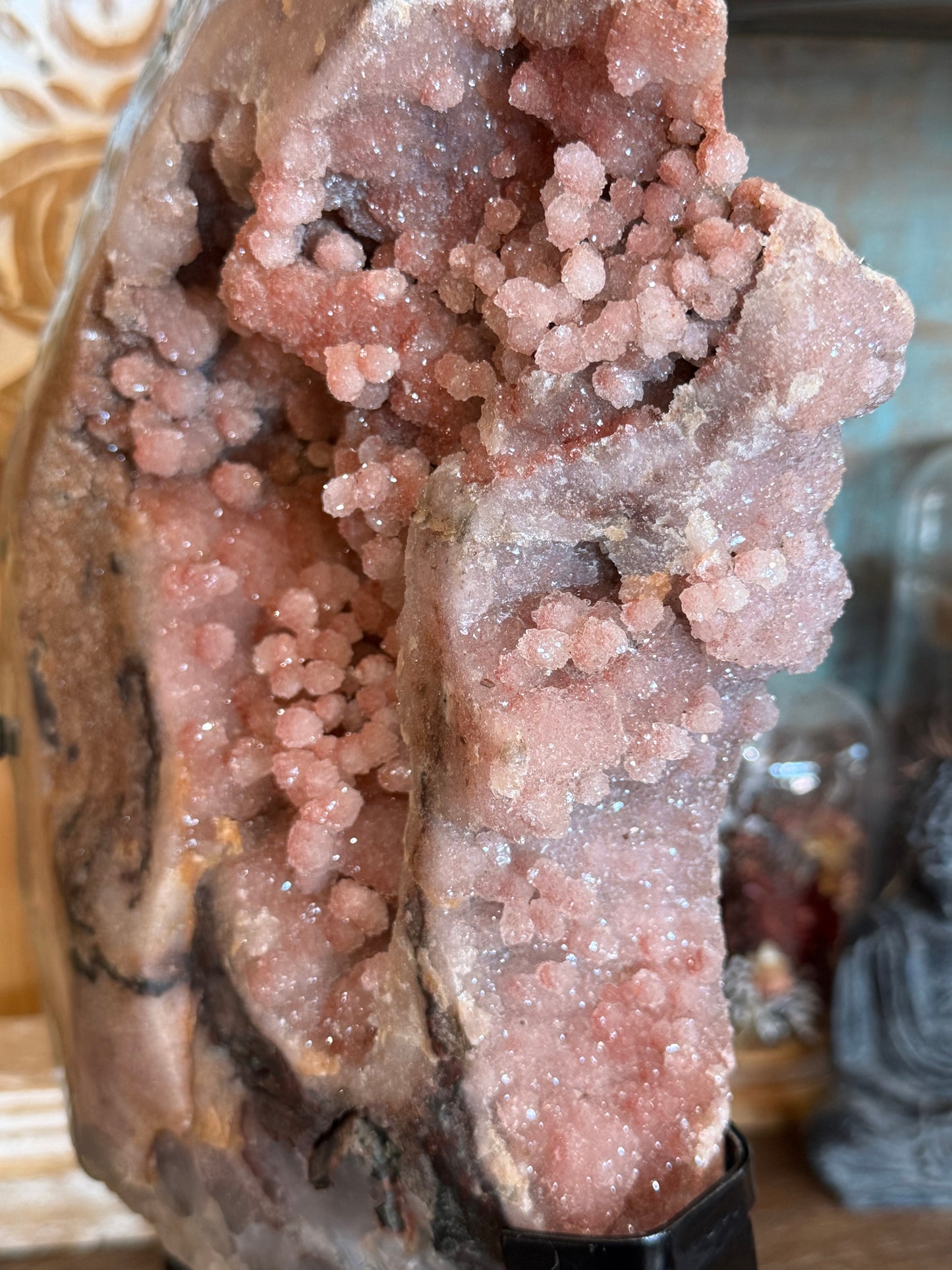 Pink Amethyst, Rare Druze Botryoidal Slice