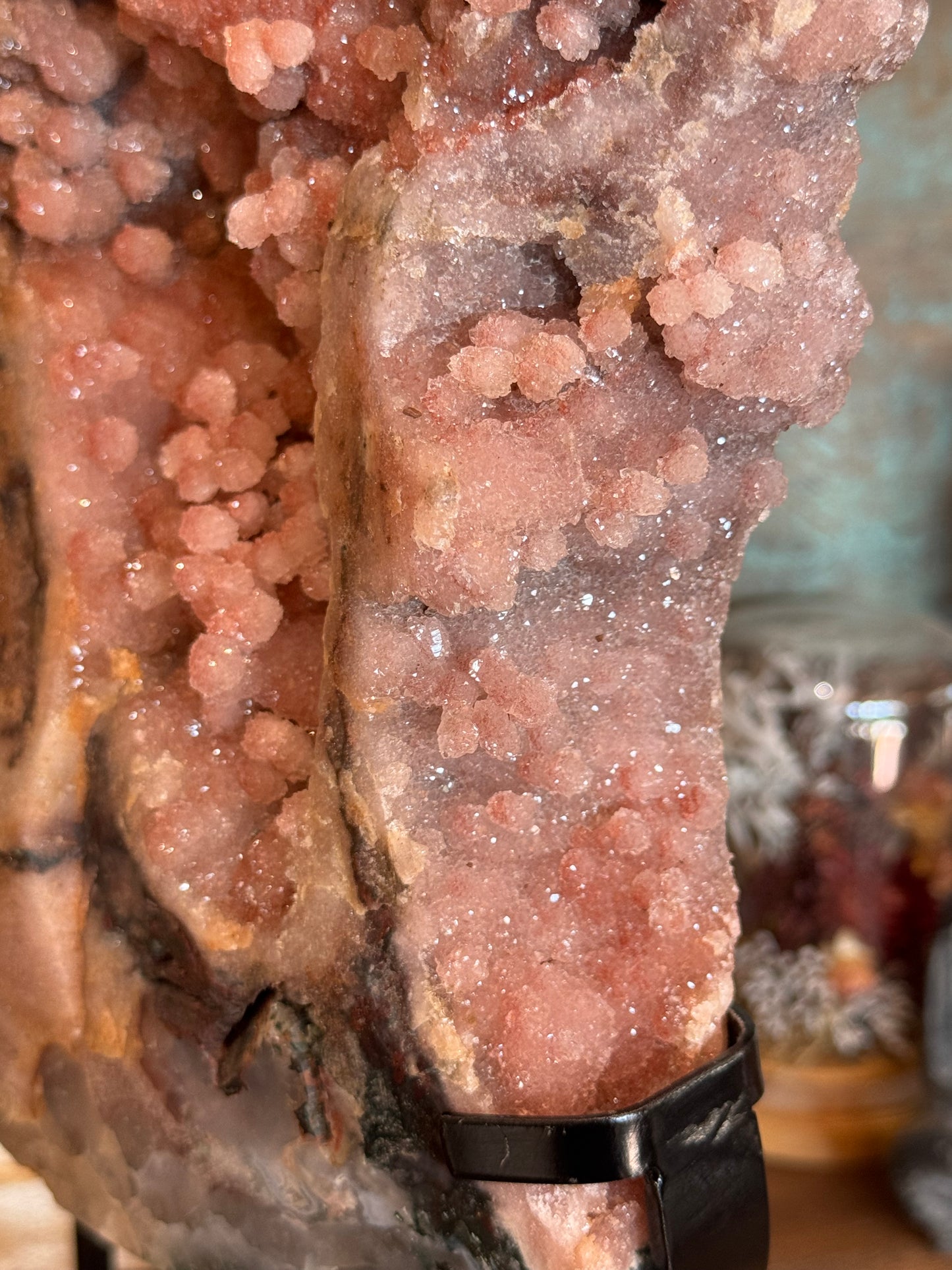 Pink Amethyst, Rare Druze Botryoidal Slice