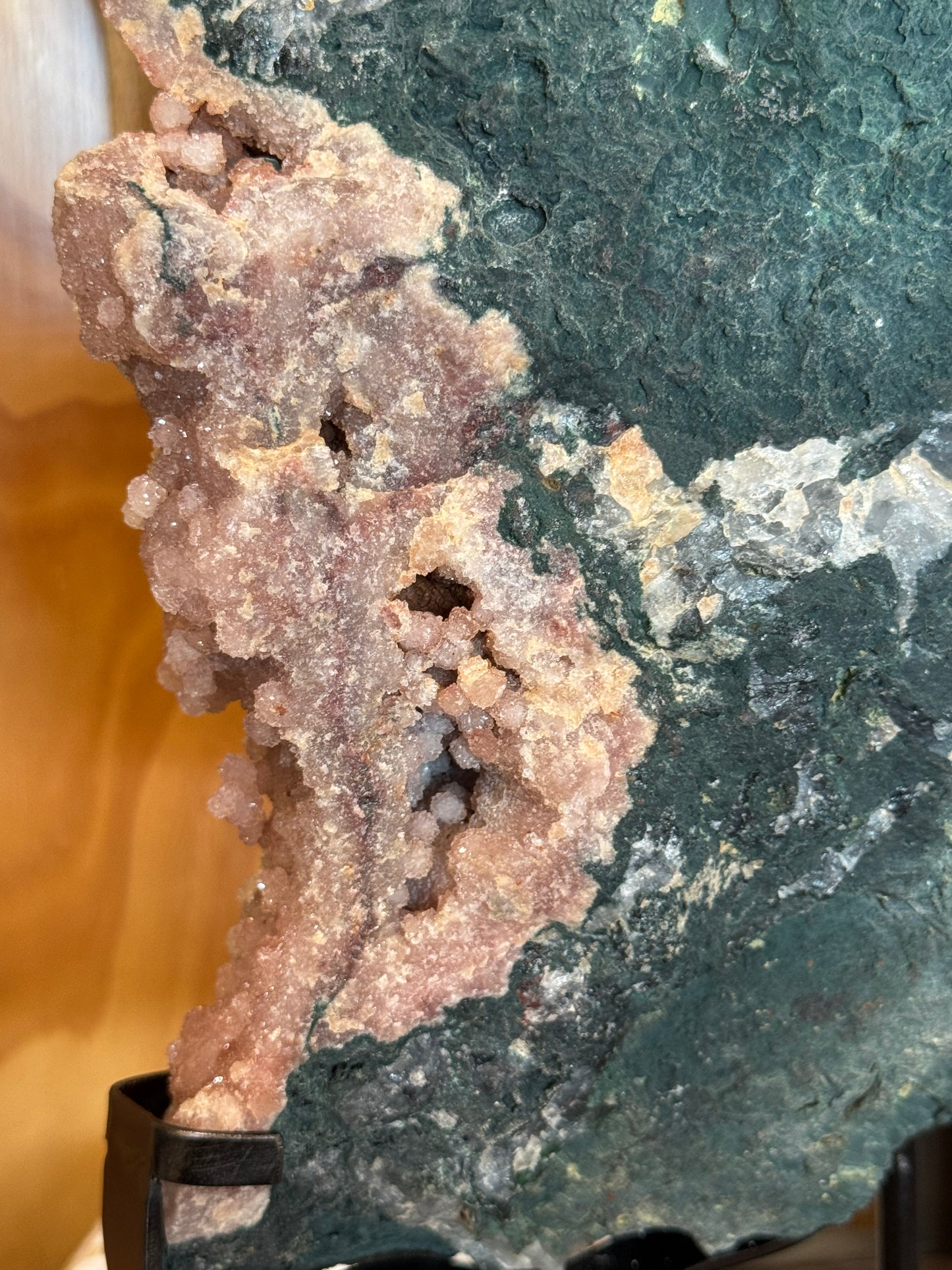 Pink Amethyst, Rare Druze Botryoidal Slice