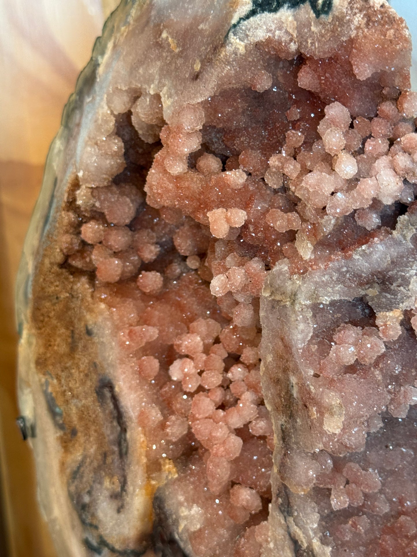 Pink Amethyst, Rare Druze Botryoidal Slice