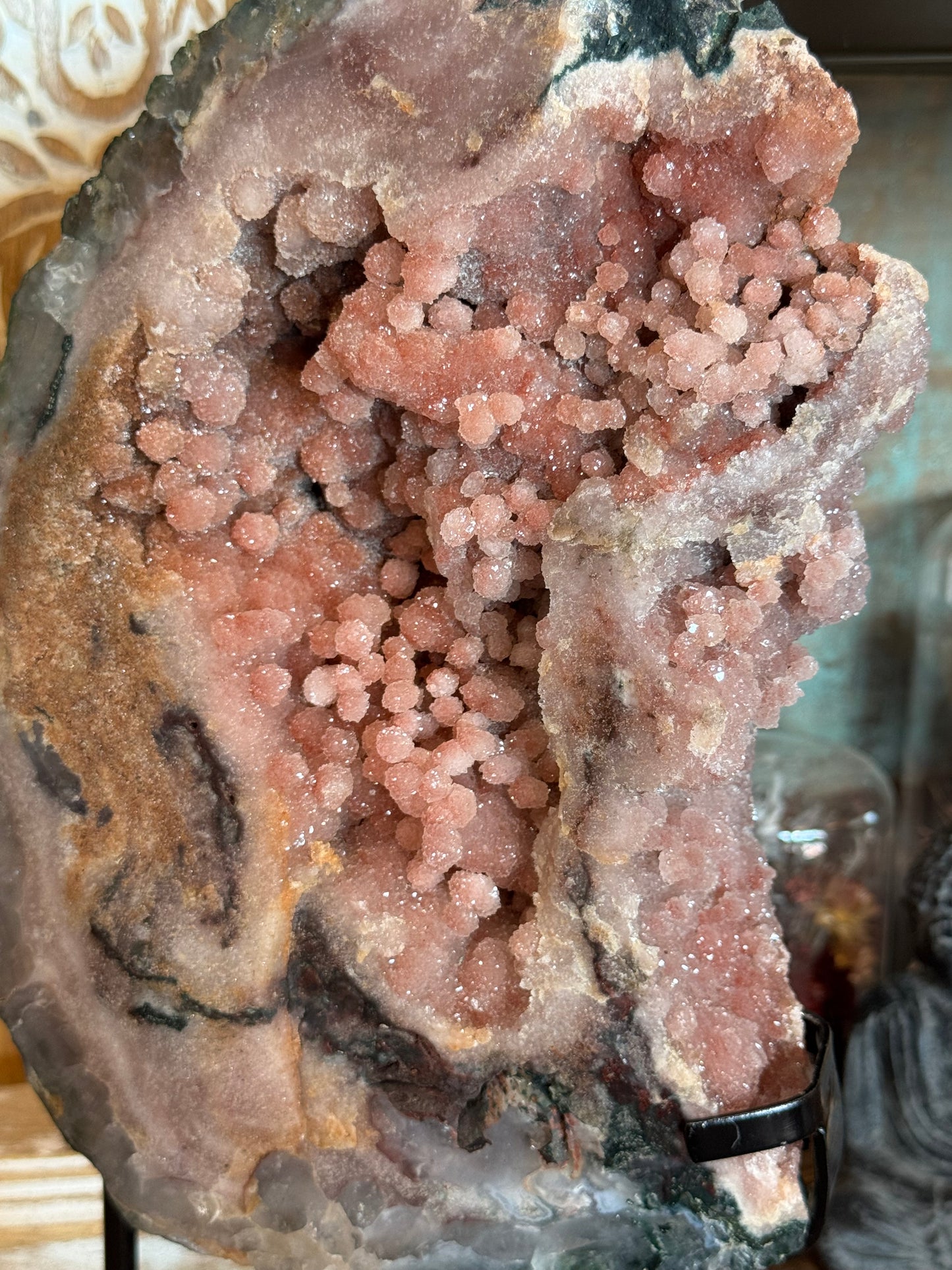 Pink Amethyst, Rare Druze Botryoidal Slice