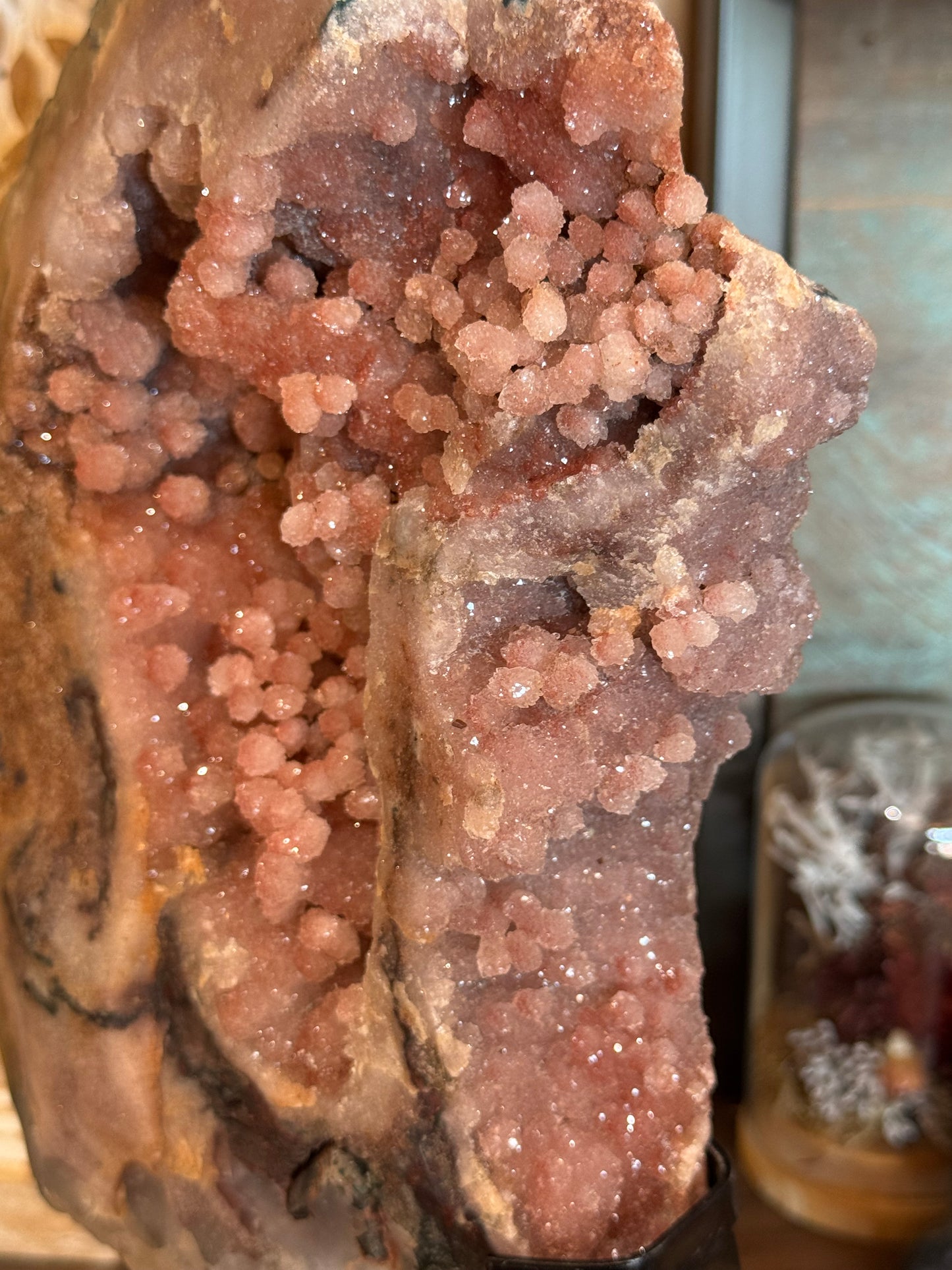 Pink Amethyst, Rare Druze Botryoidal Slice