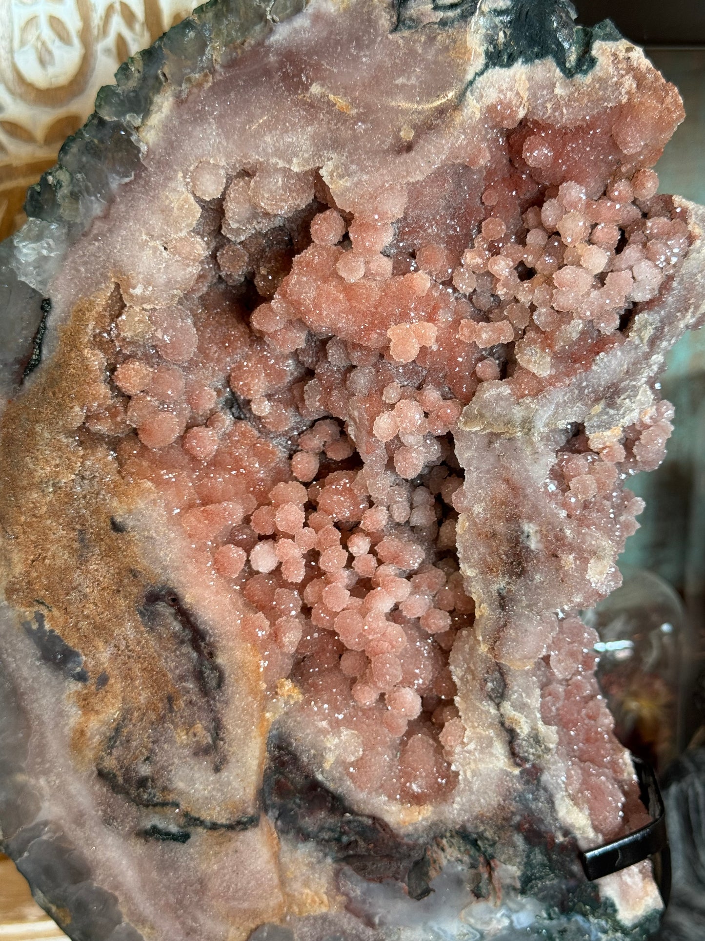 Pink Amethyst, Rare Druze Botryoidal Slice