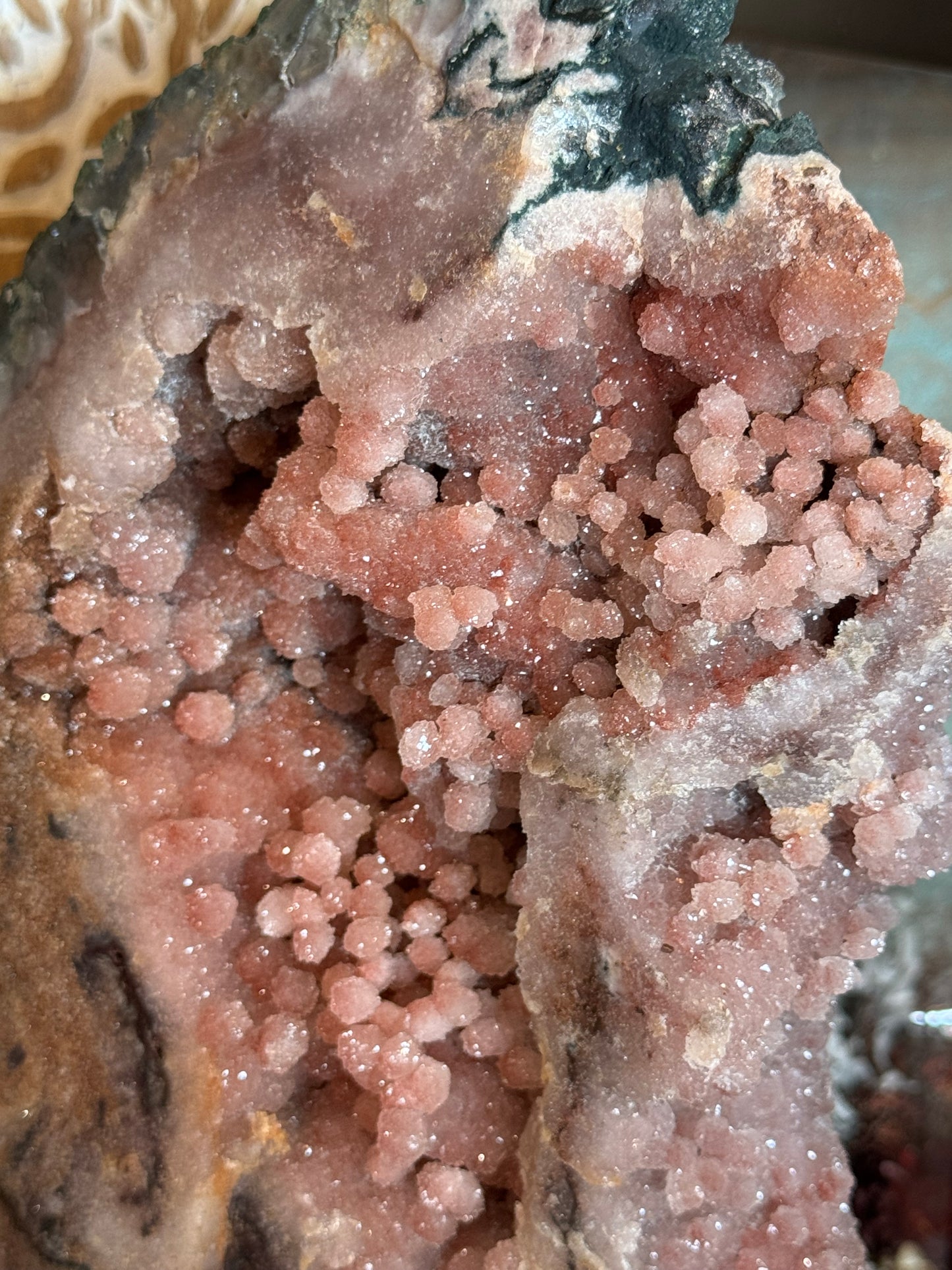 Pink Amethyst, Rare Druze Botryoidal Slice
