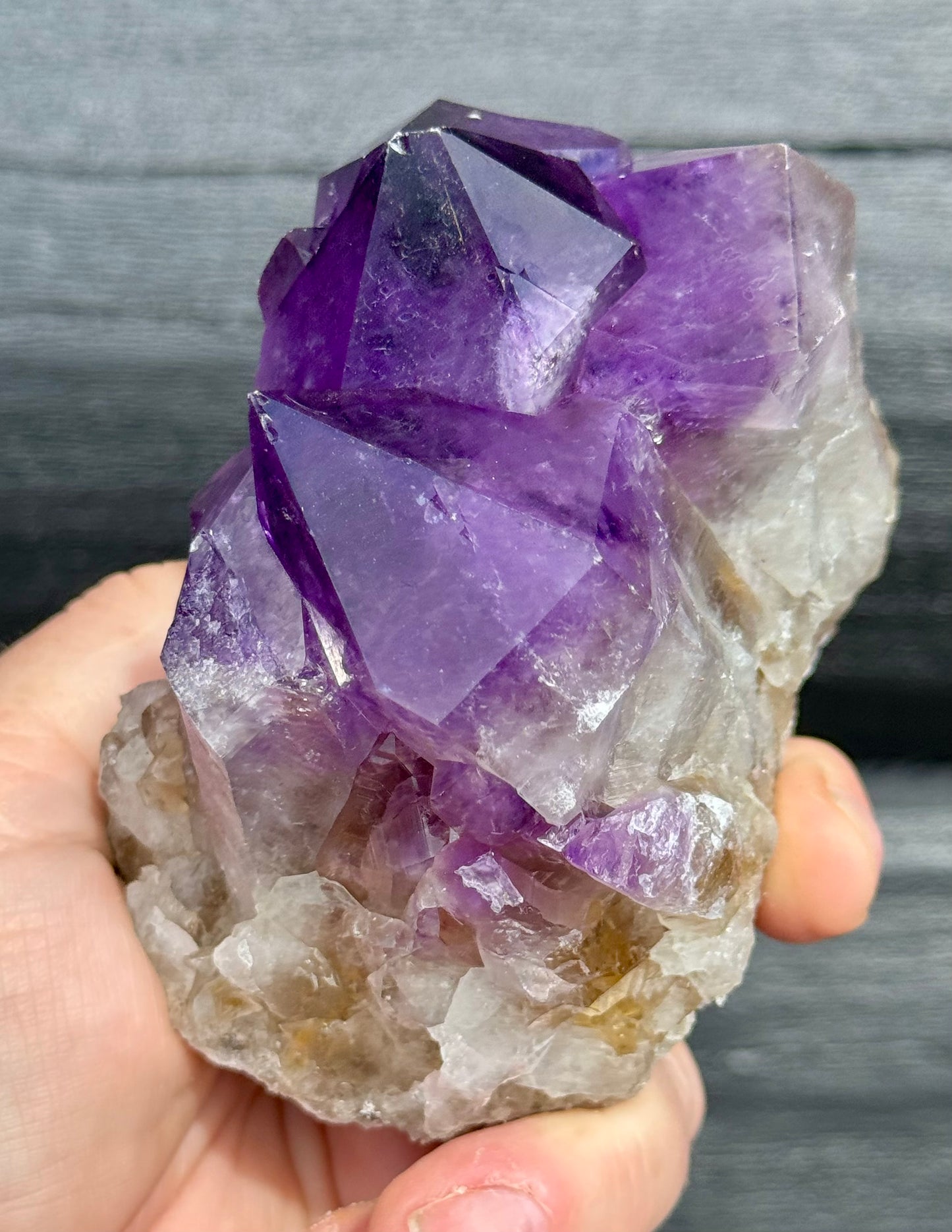 Amethyst Cluster, Large Deep Purple Points