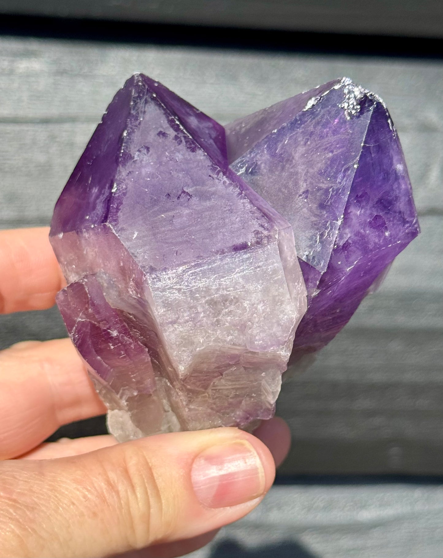 Amethyst Cluster, Large Deep Double Purple Points