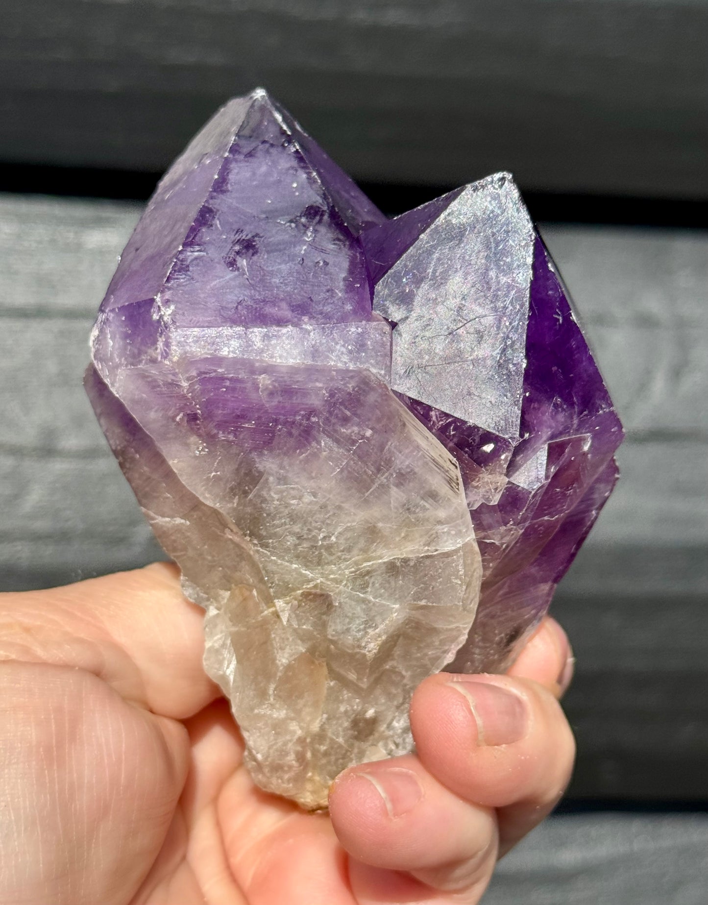 Amethyst Cluster, Large Deep Double Purple Points