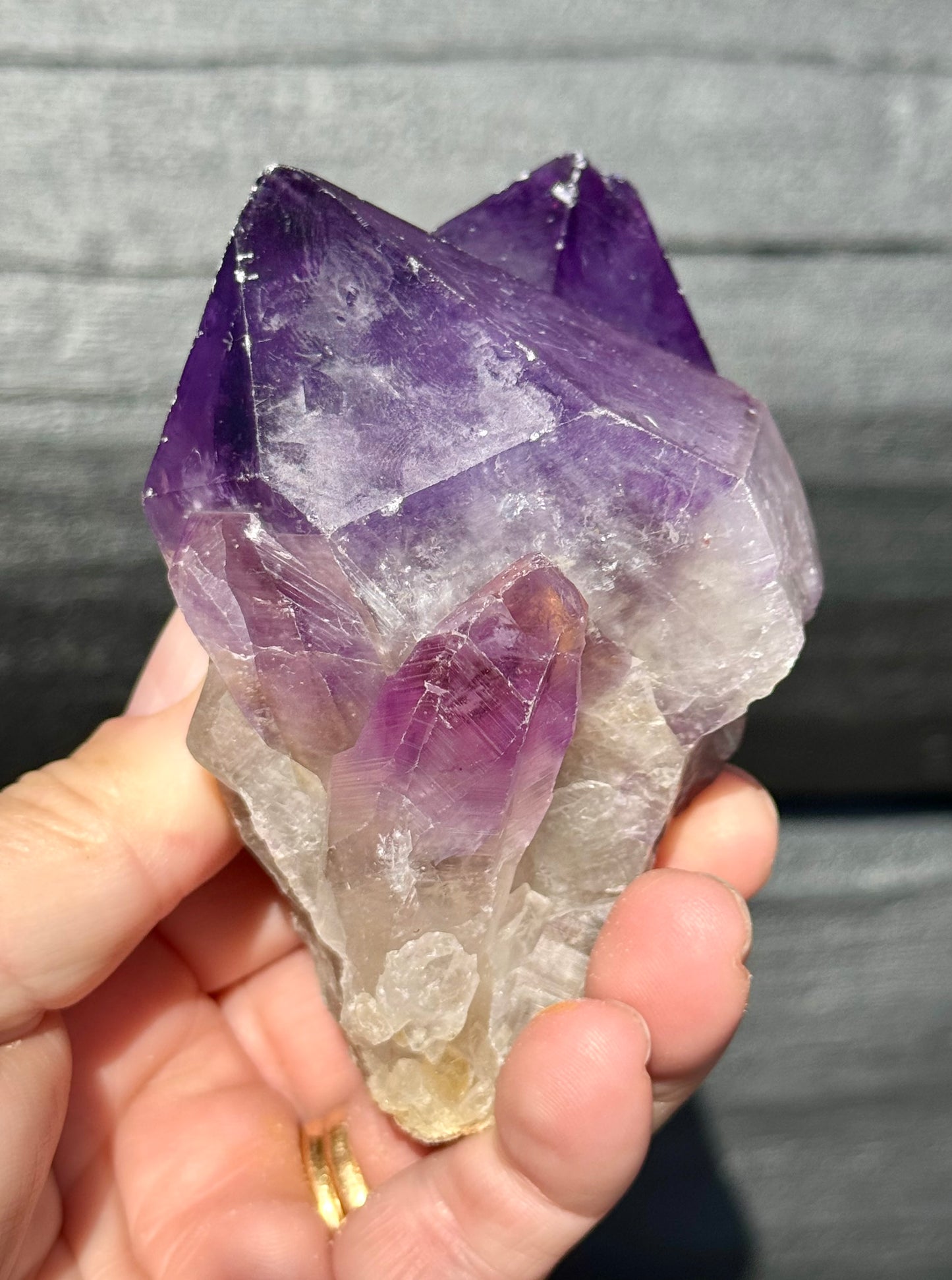 Amethyst Cluster, Large Deep Double Purple Points