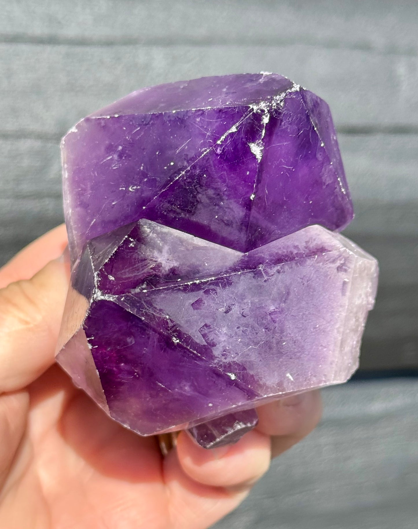 Amethyst Cluster, Large Deep Double Purple Points