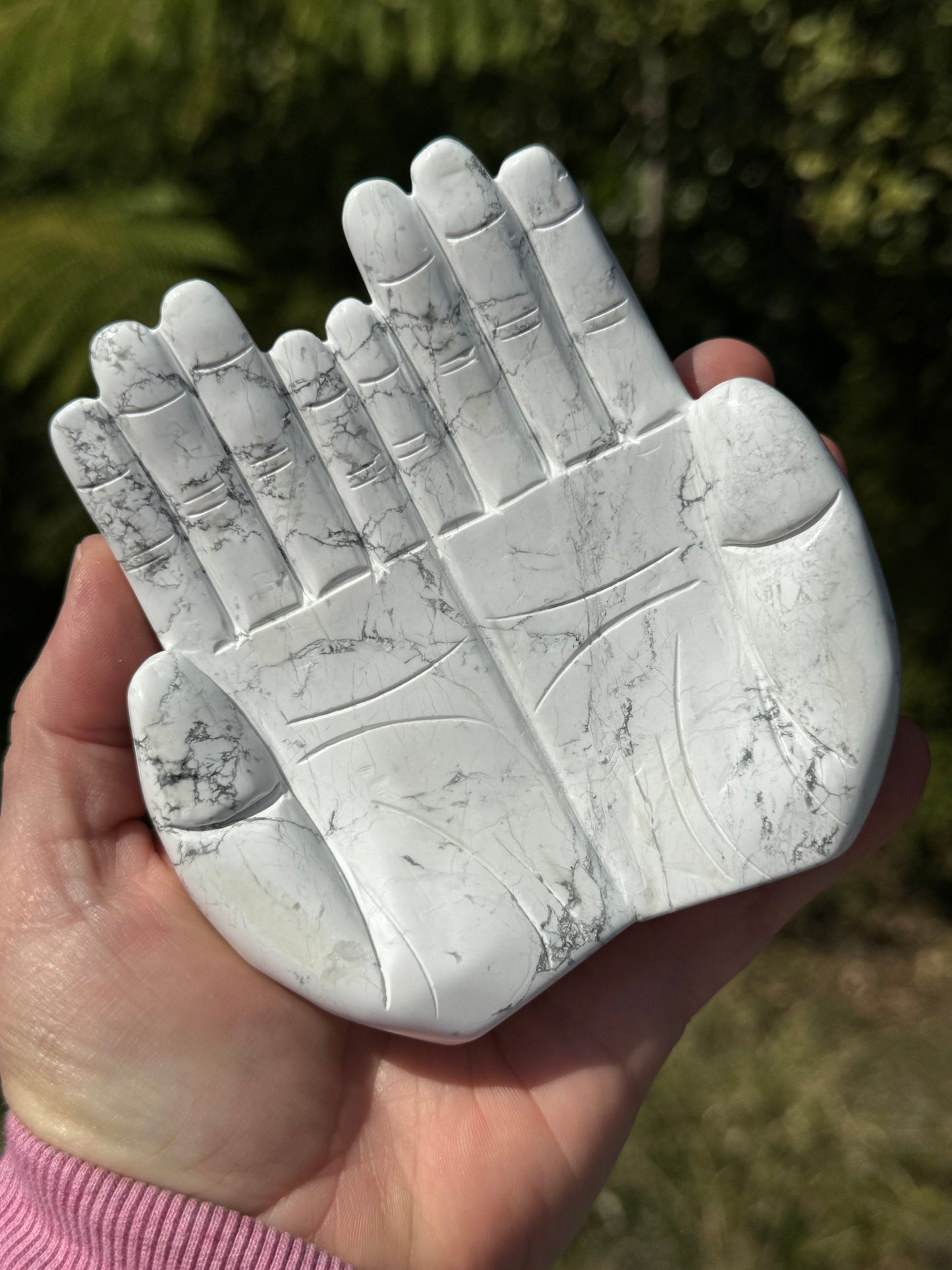 Howlite Offering Hands Bowl