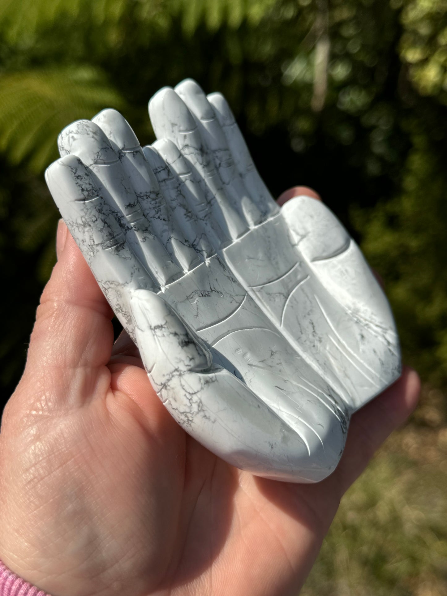 Howlite Offering Hands Bowl