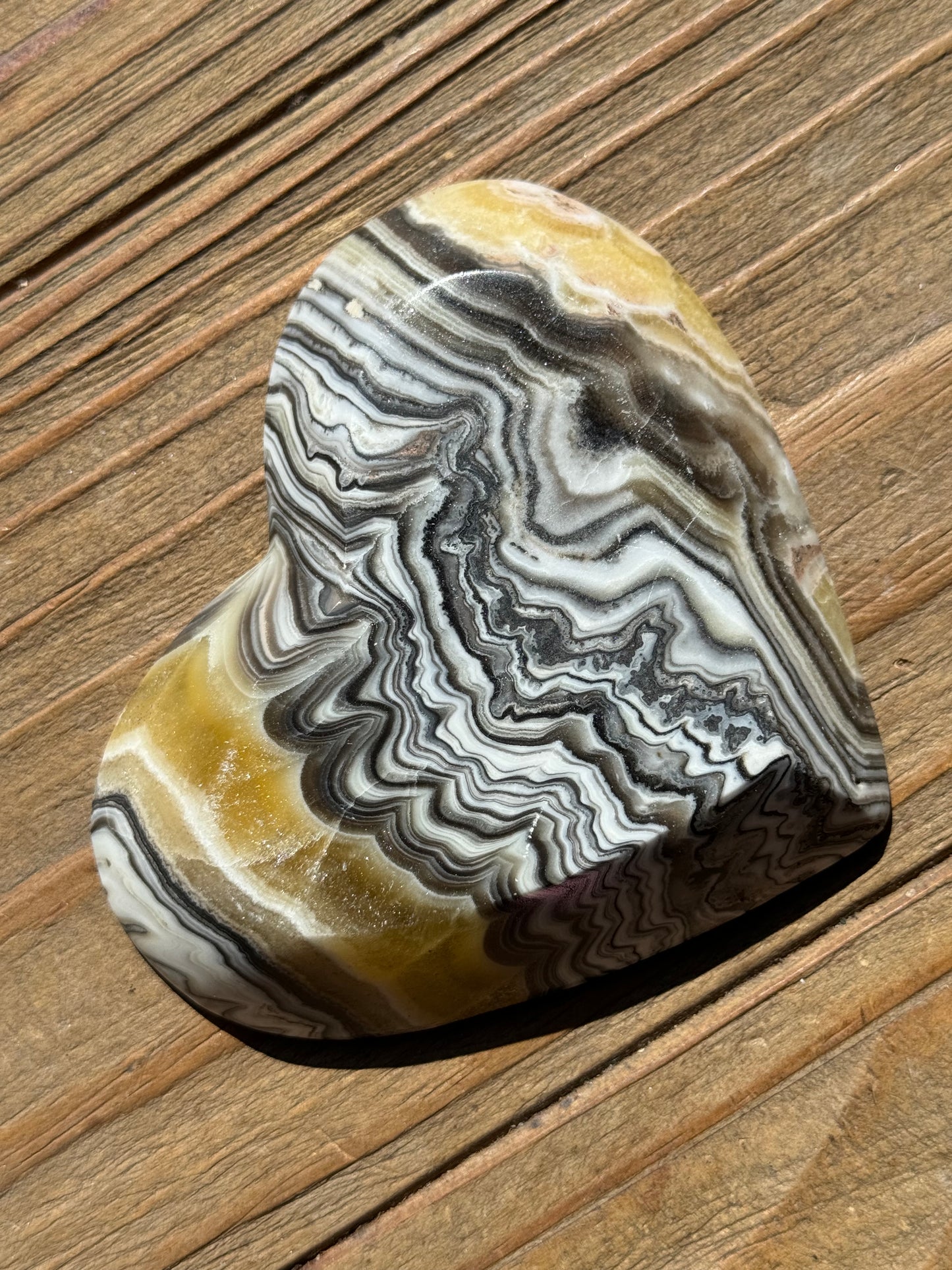 Zebra Calcite Heart Bowl E