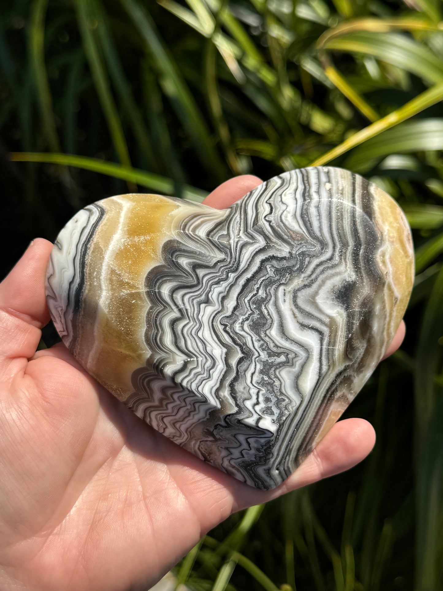 Zebra Calcite Heart Bowl E