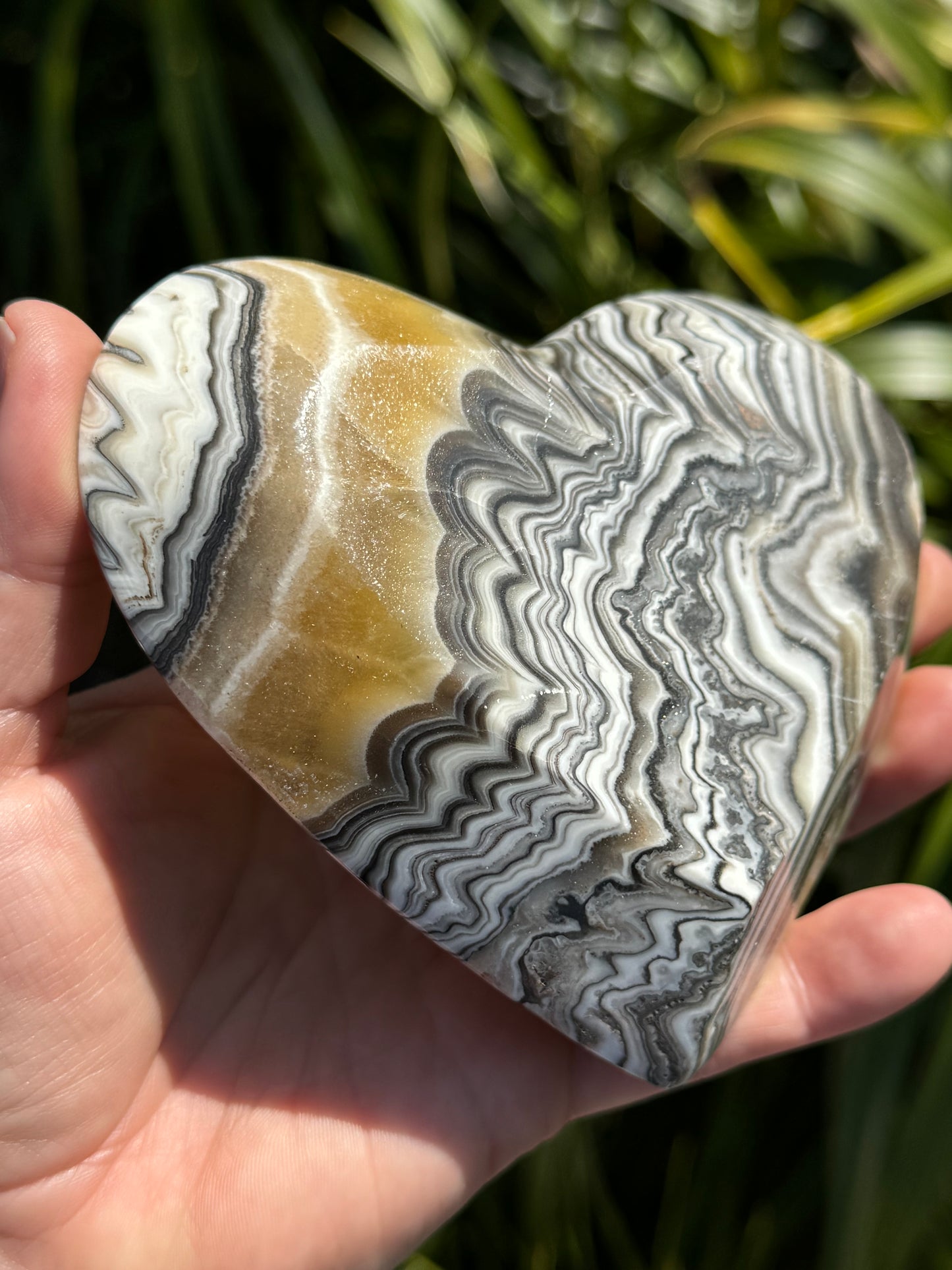 Zebra Calcite Heart Bowl E