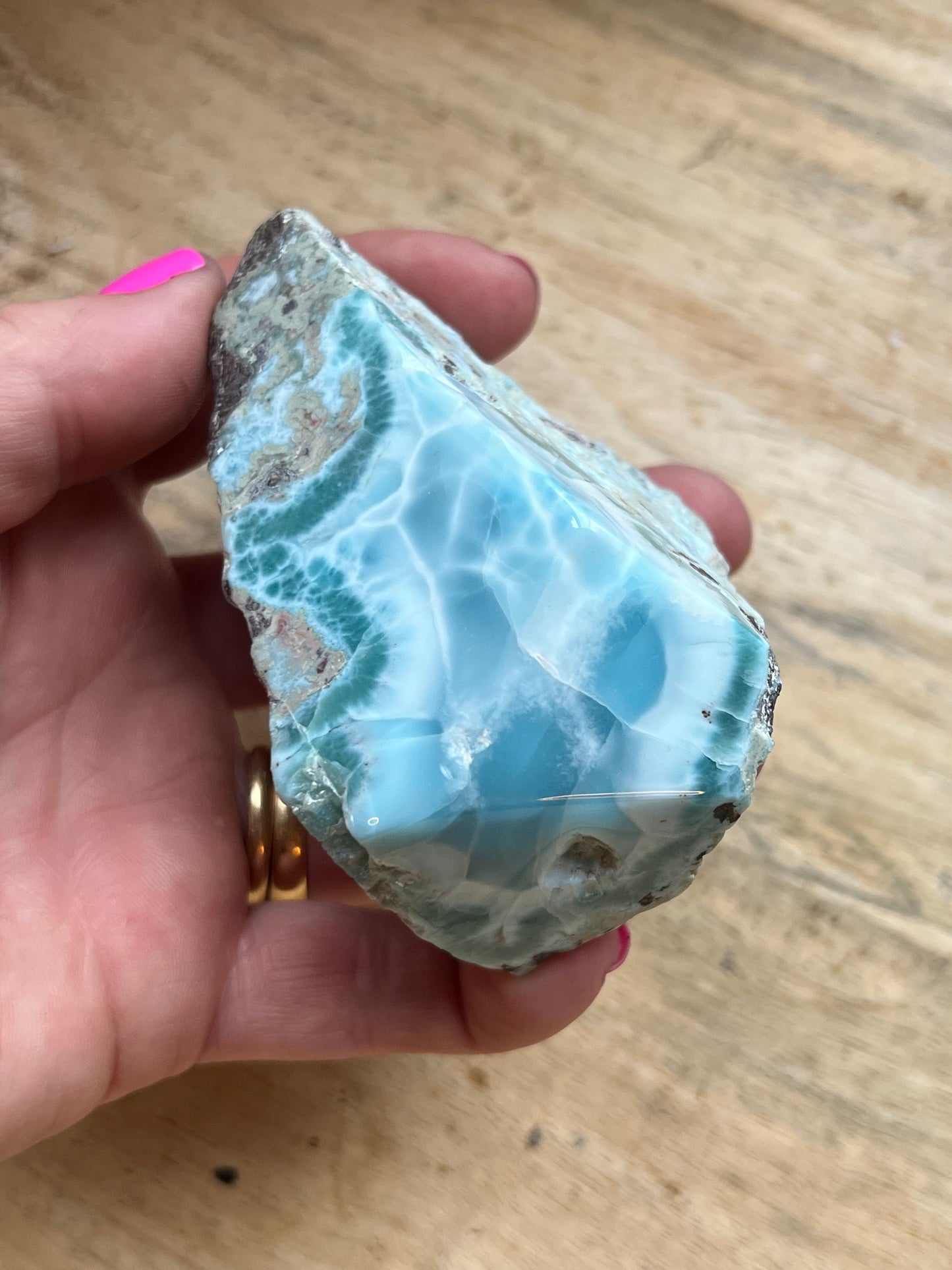 Larimar, Semi Polished Piece
