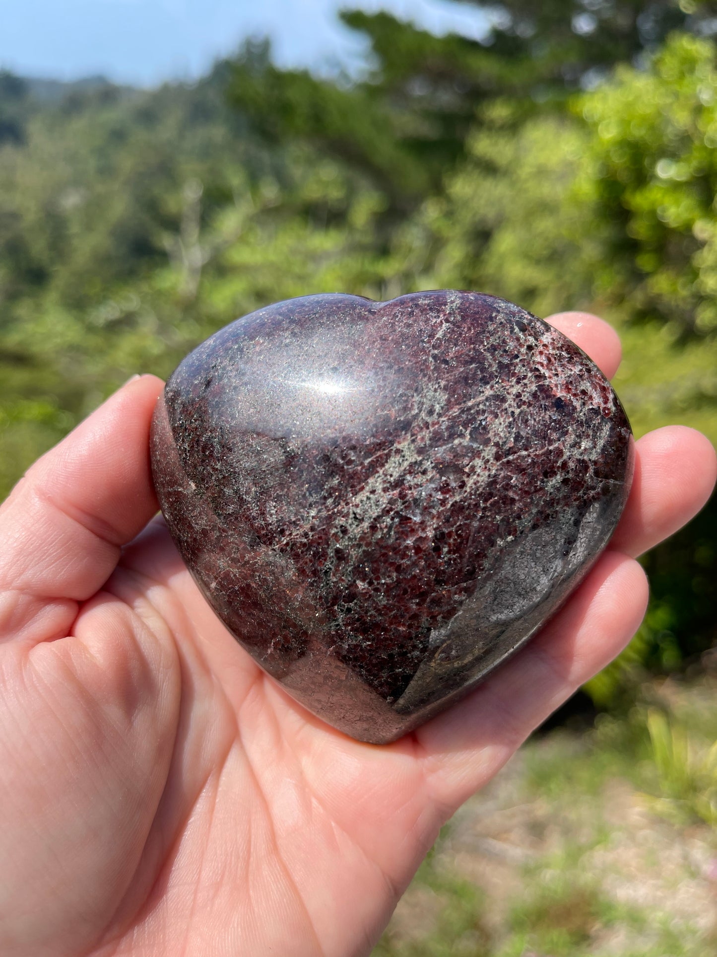 Garnet-Grenatite Puffy Heart