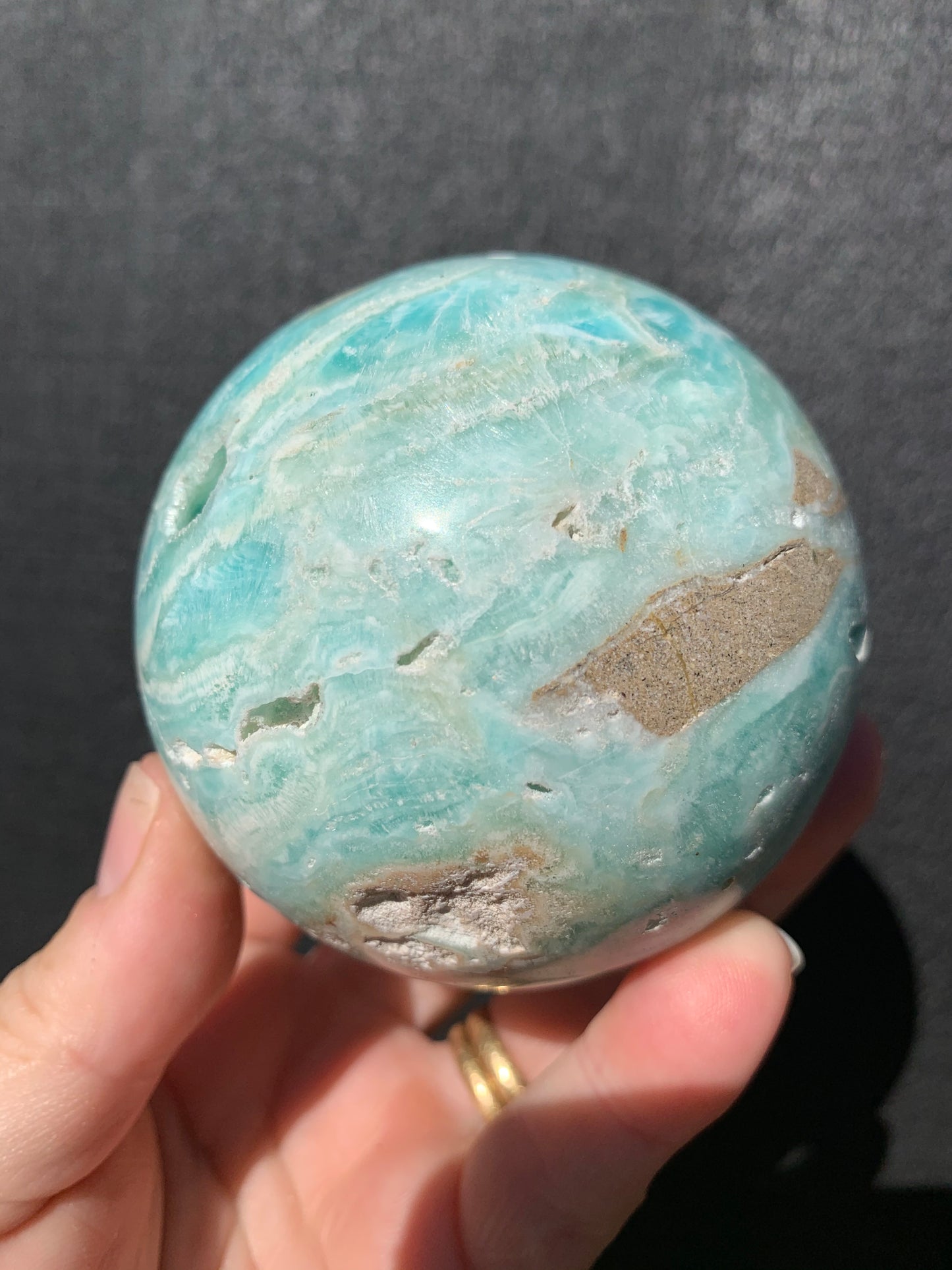 Blue Calcite/Aragonite Sphere