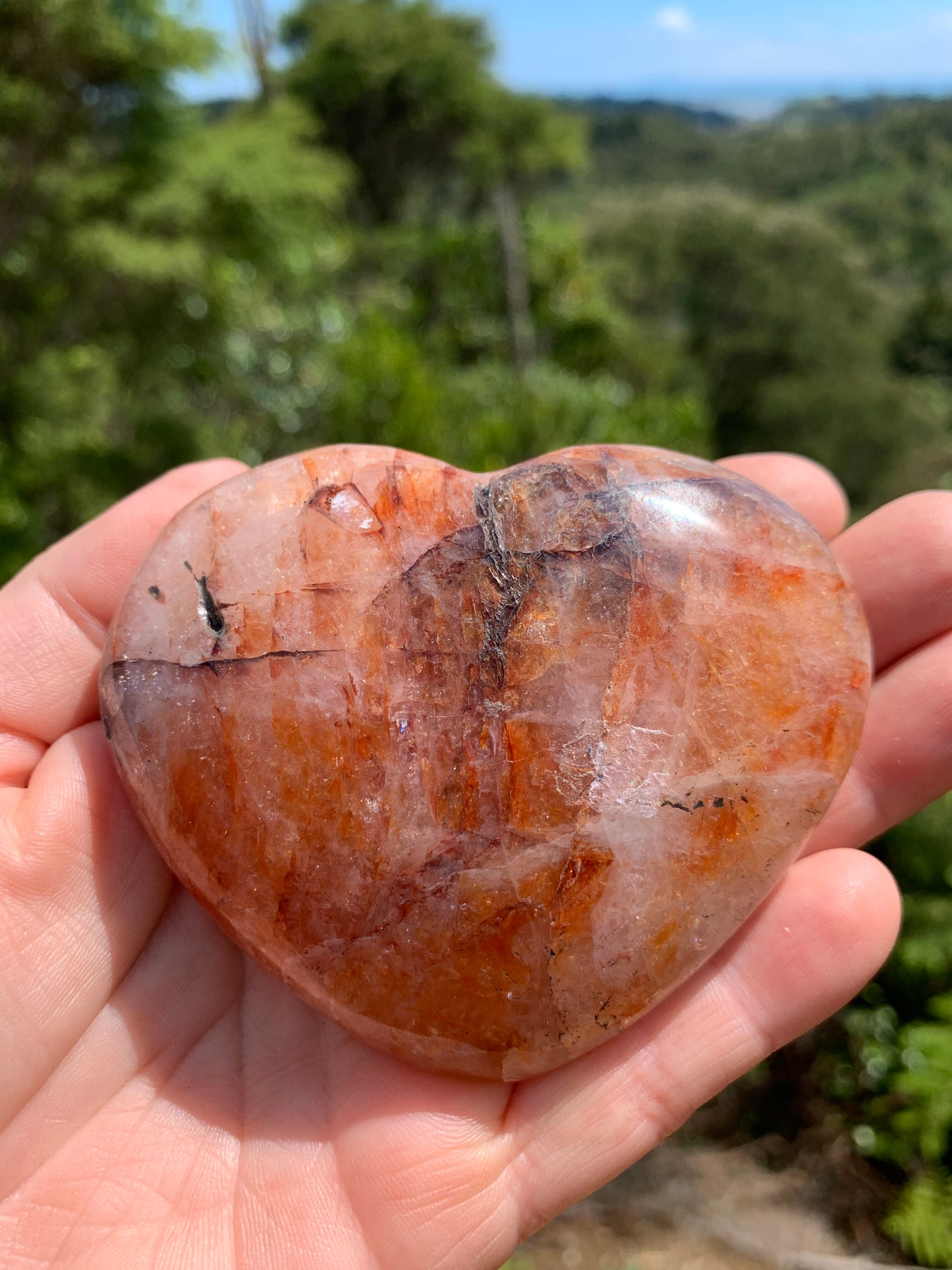Red Hematoid Quartz or Fire Quartz Heart