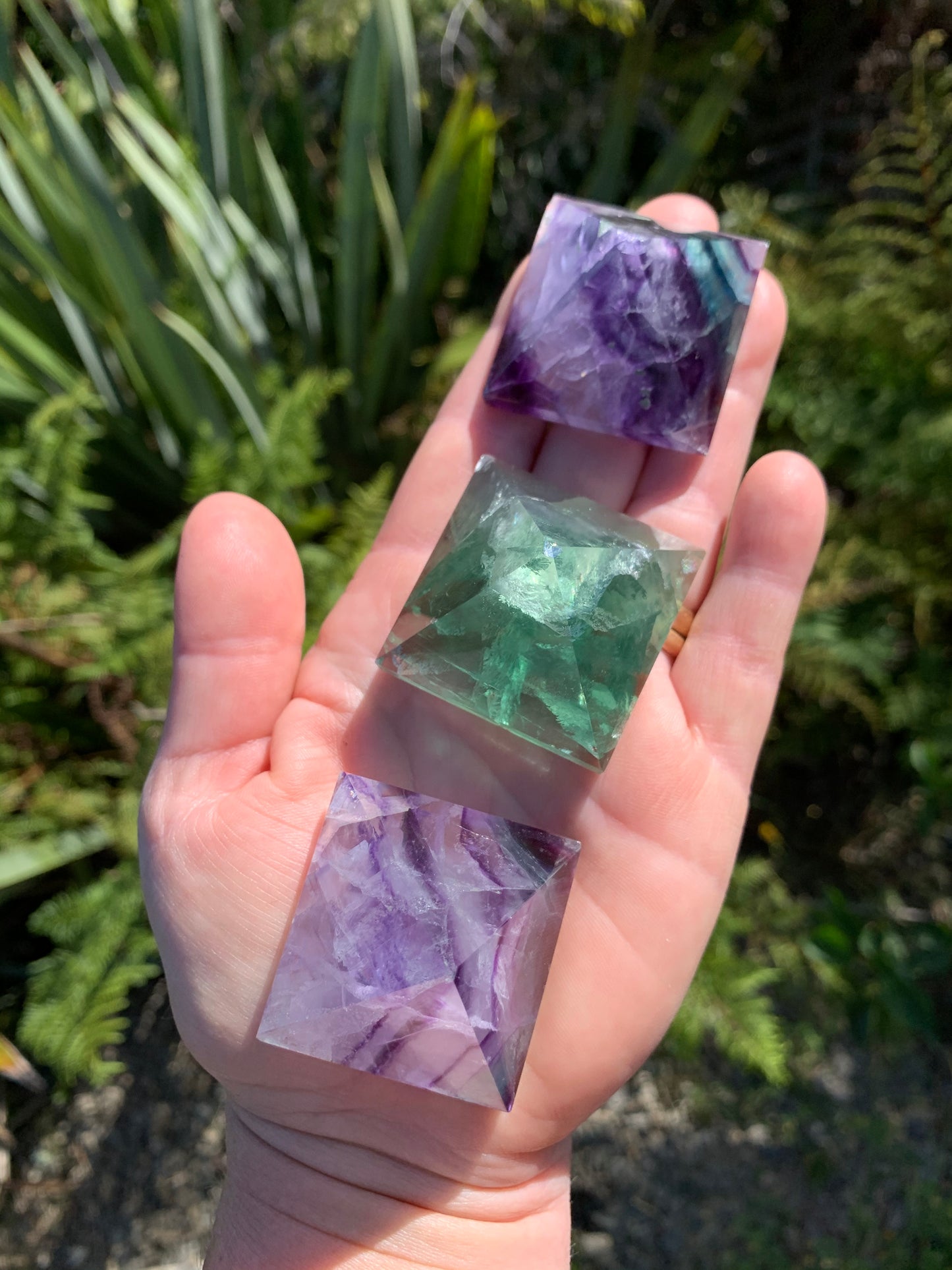 Rainbow Fluorite Pyramid