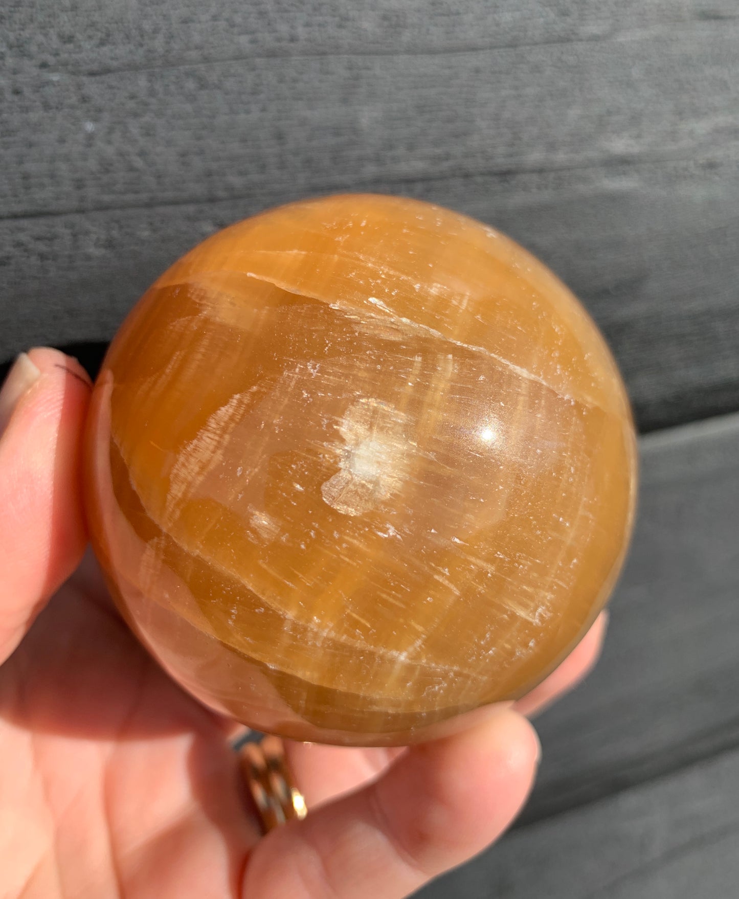 Honey Calcite Sphere